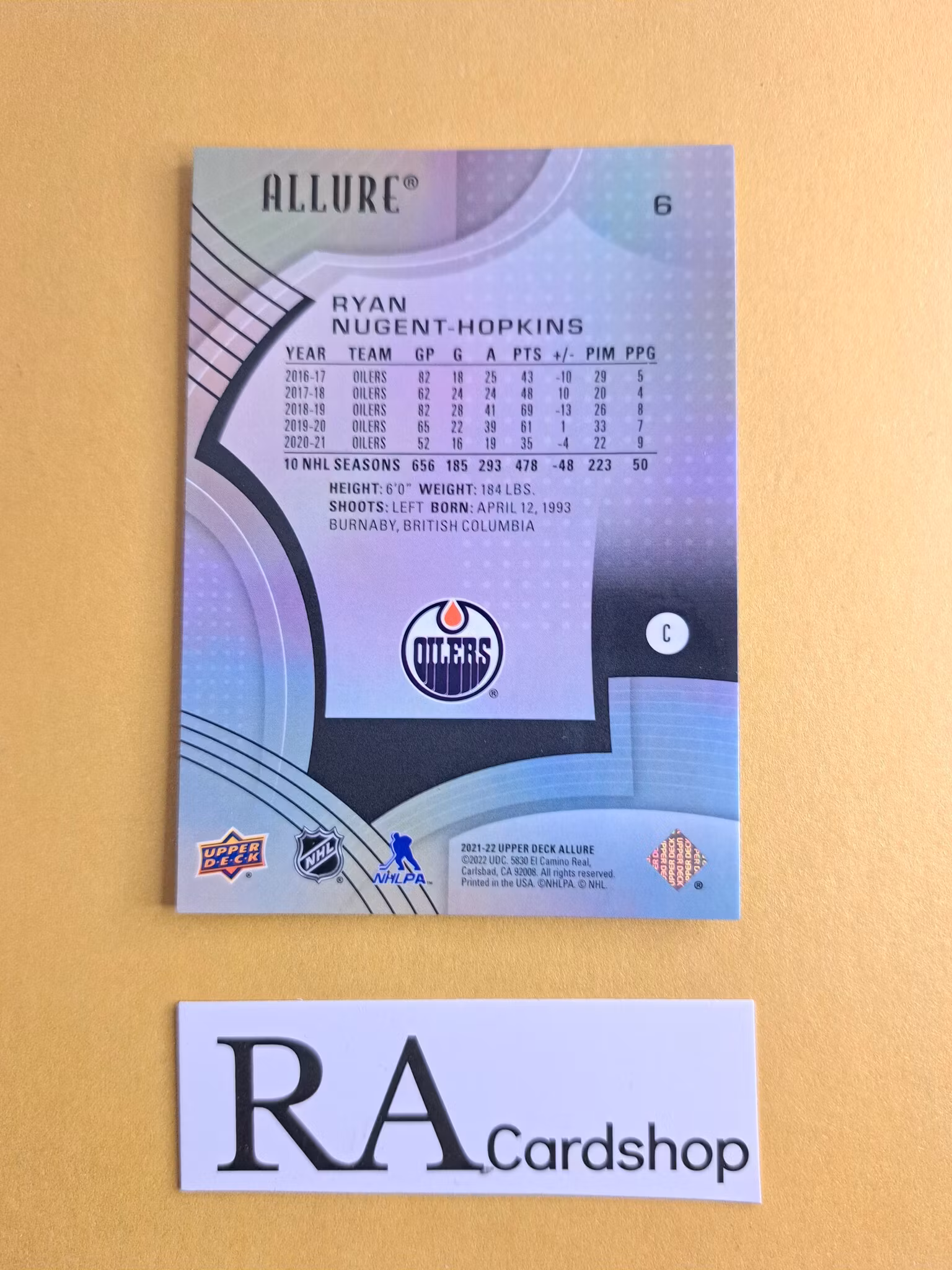 Ryan Nugent-Hopkins Edmonton Oilers #6 2021-22 Upper Deck Allure
