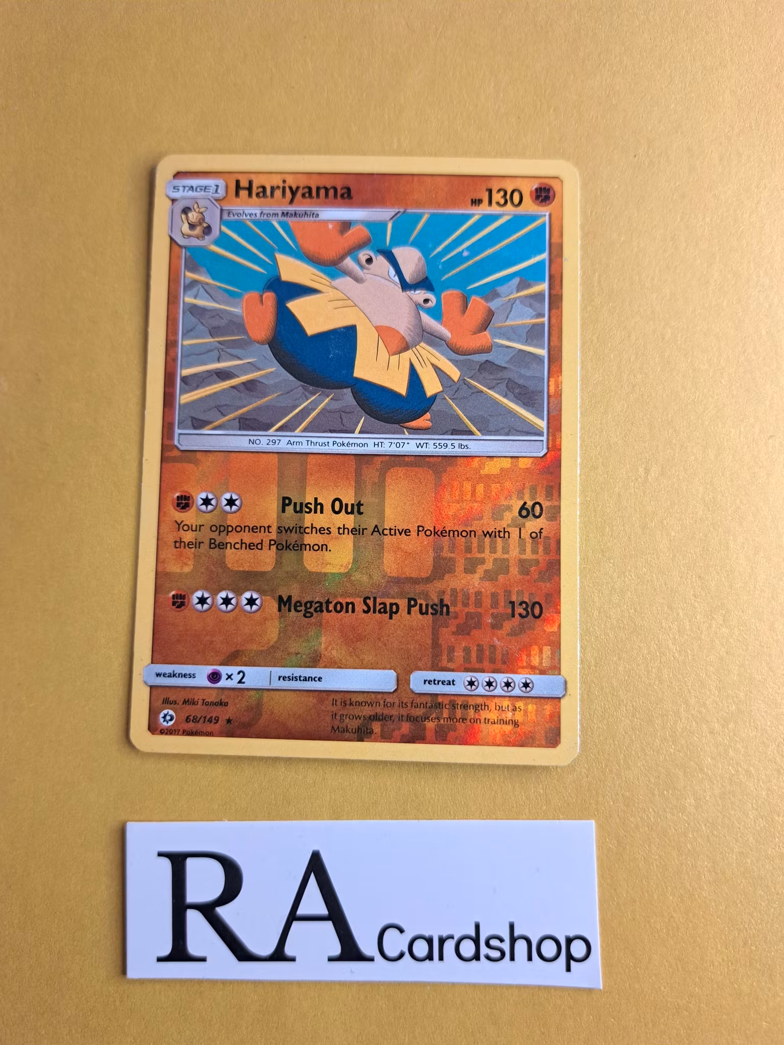 Hariyama Reverse Holo Rare 68/149 Sun & Moon Pokemon