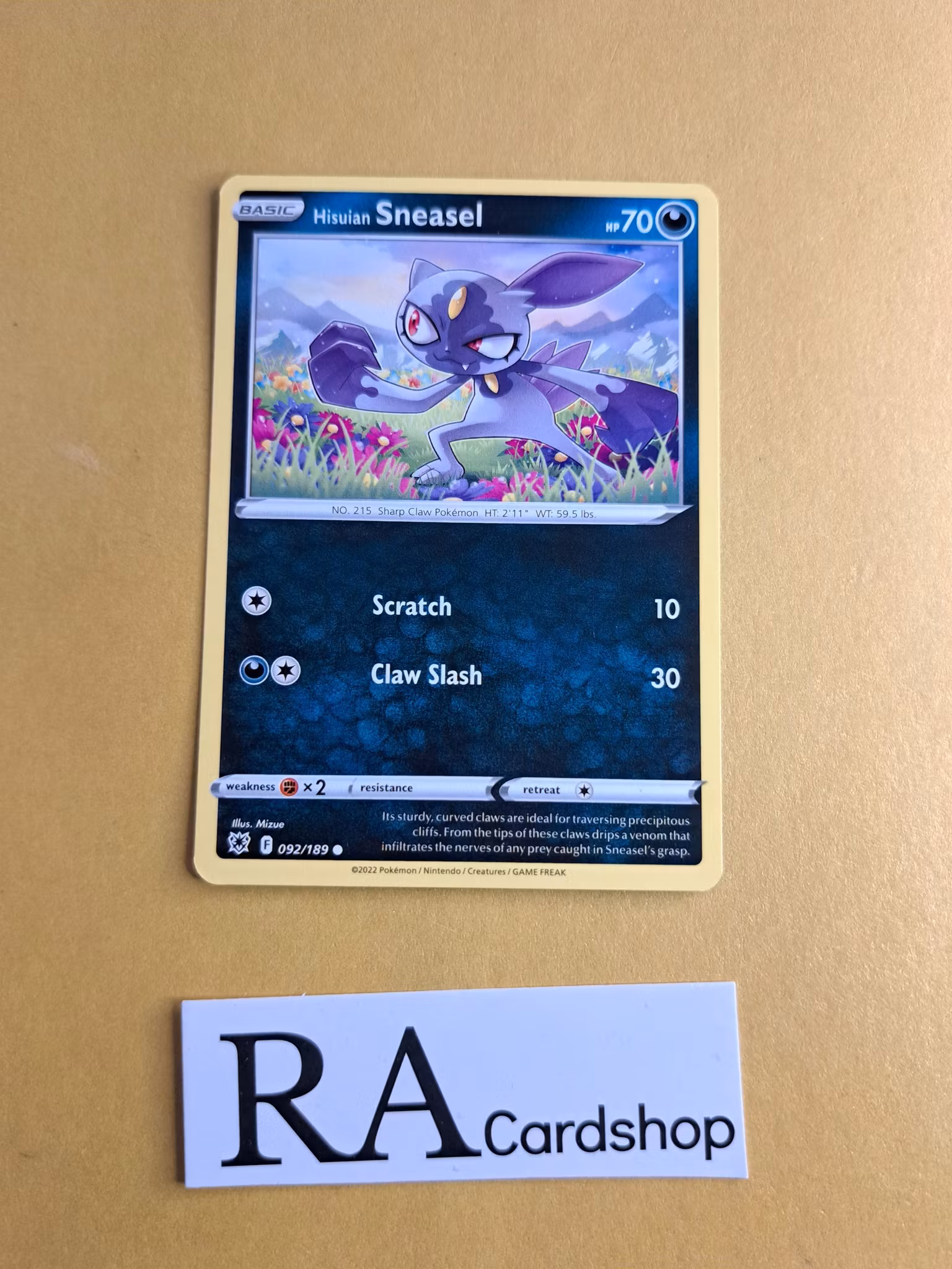 Hisuian Sneasel Common 092/189 Astral Radiance Pokemon