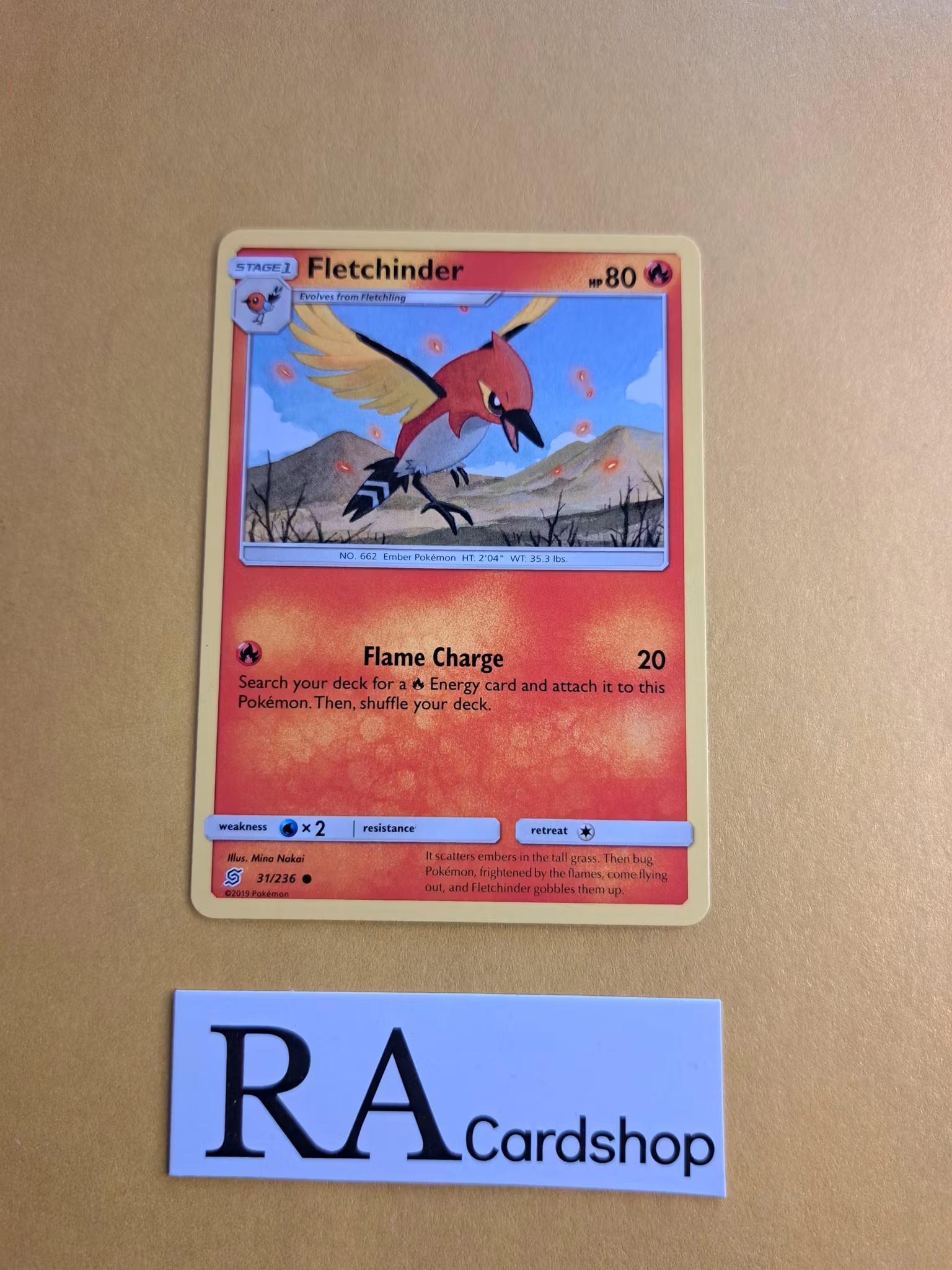 Fletchinder Uncommon 31/236 Unified Minds Pokemon