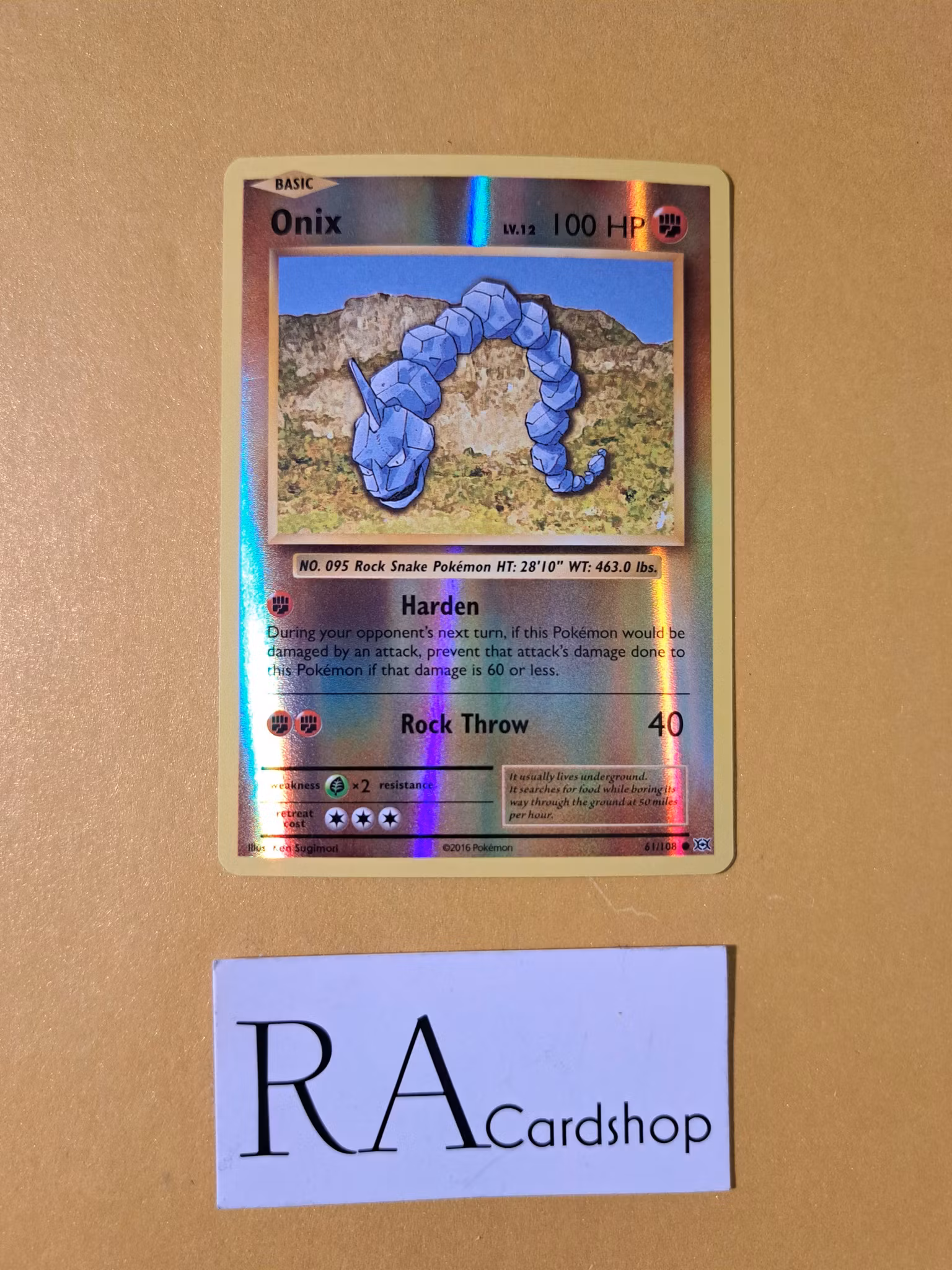 Onix Reverse Holo Common 61/108 Evolutions Pokemon
