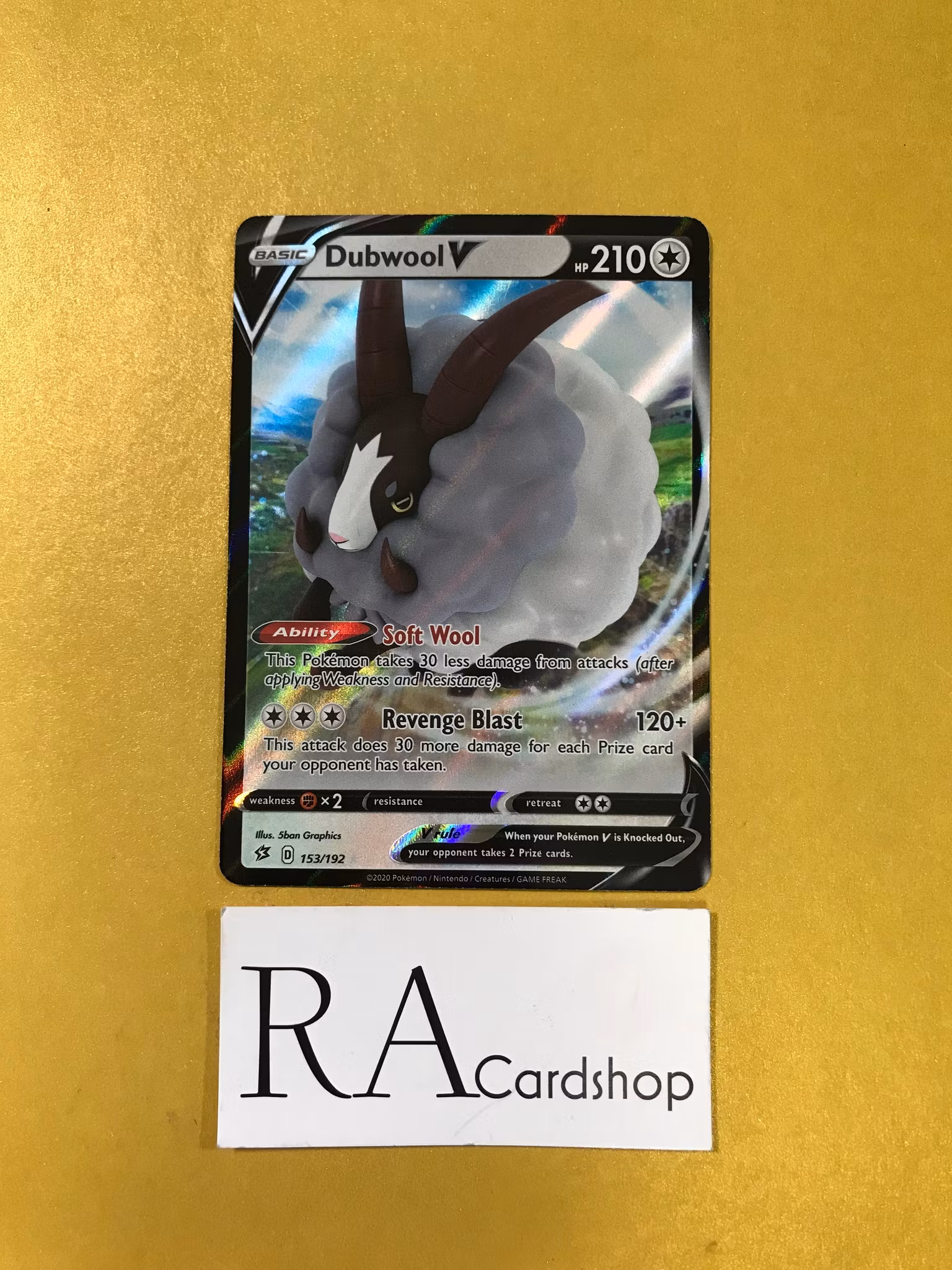 Dubwool V Rare 153/192 Rebel Clash Pokemon