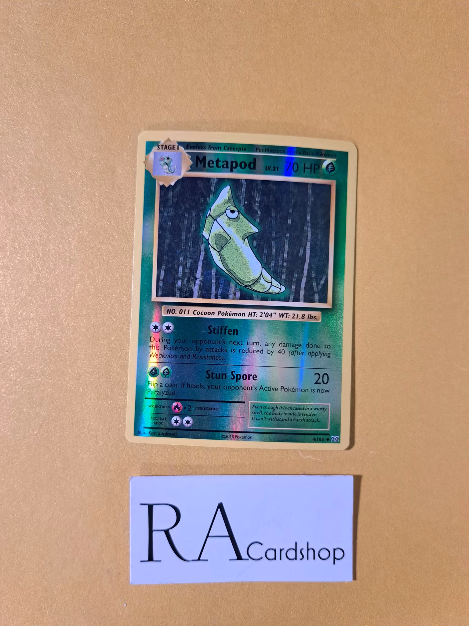 Metapod Reverse Holo Uncommon 4/108 Evolutions Pokemon