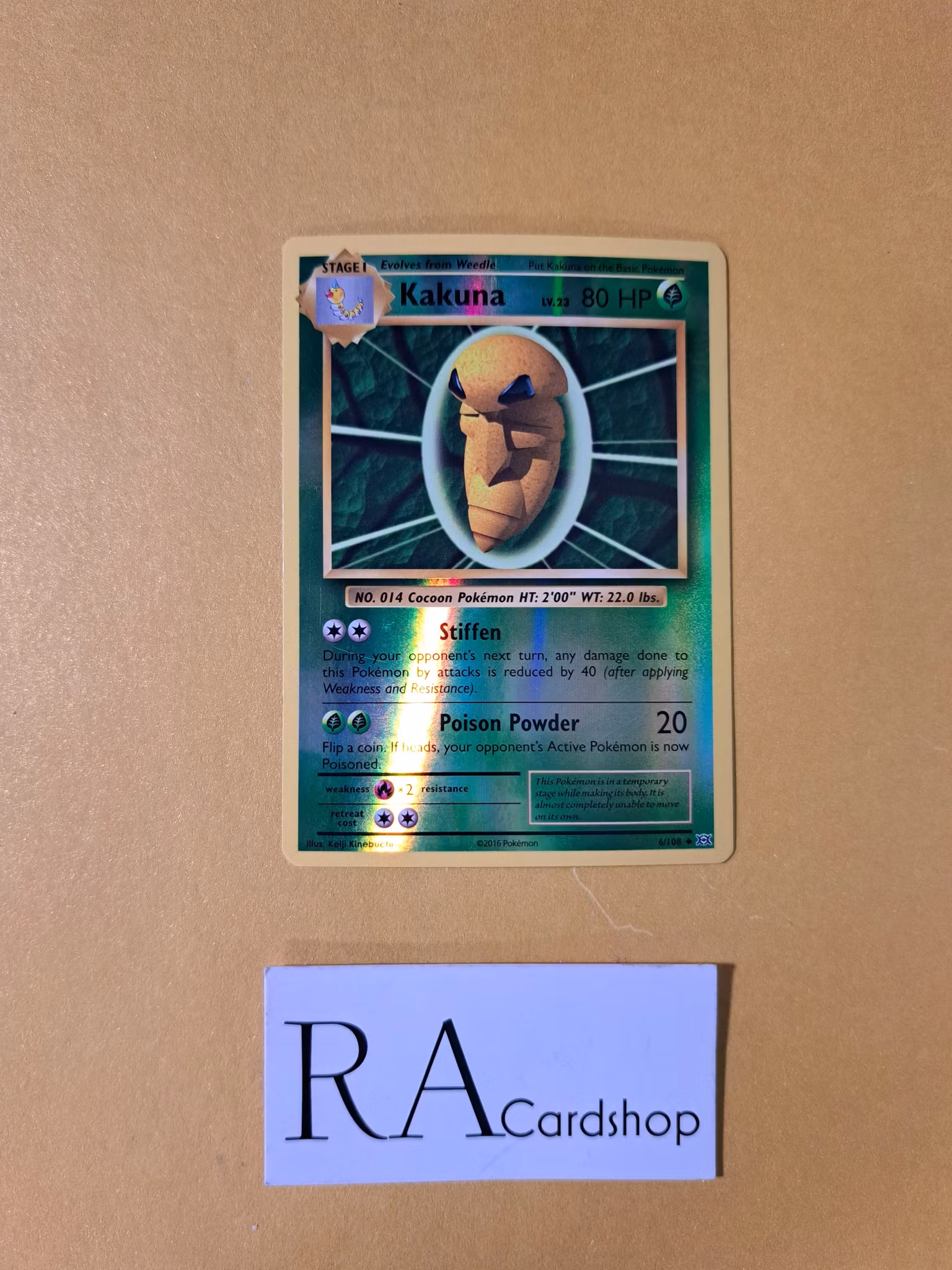 Kakuna Reverse Holo Uncommon 6/108 Evolutions Pokemon