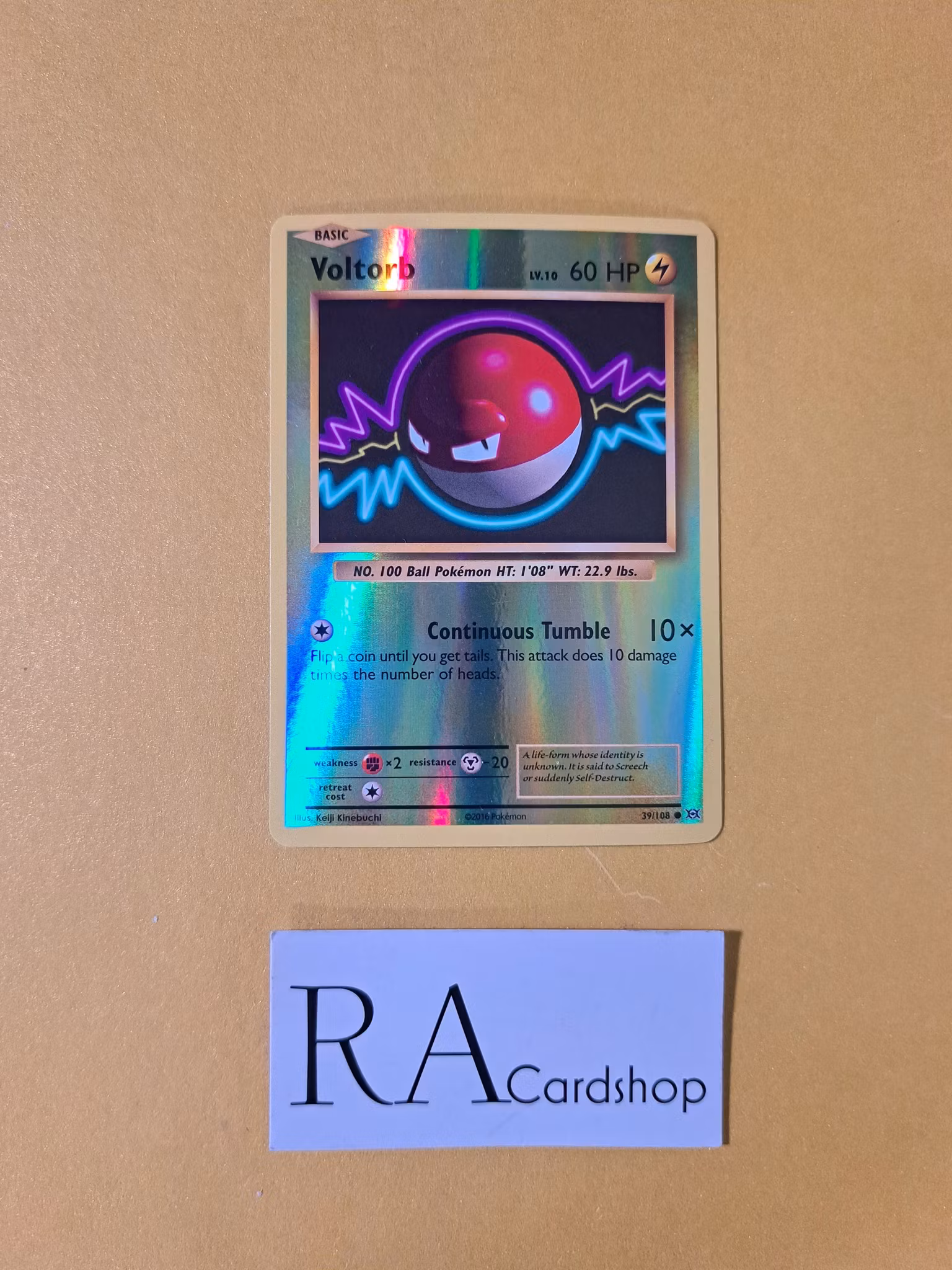 Voltorb Reverse Holo Common 39/108 Evolutions Pokemon