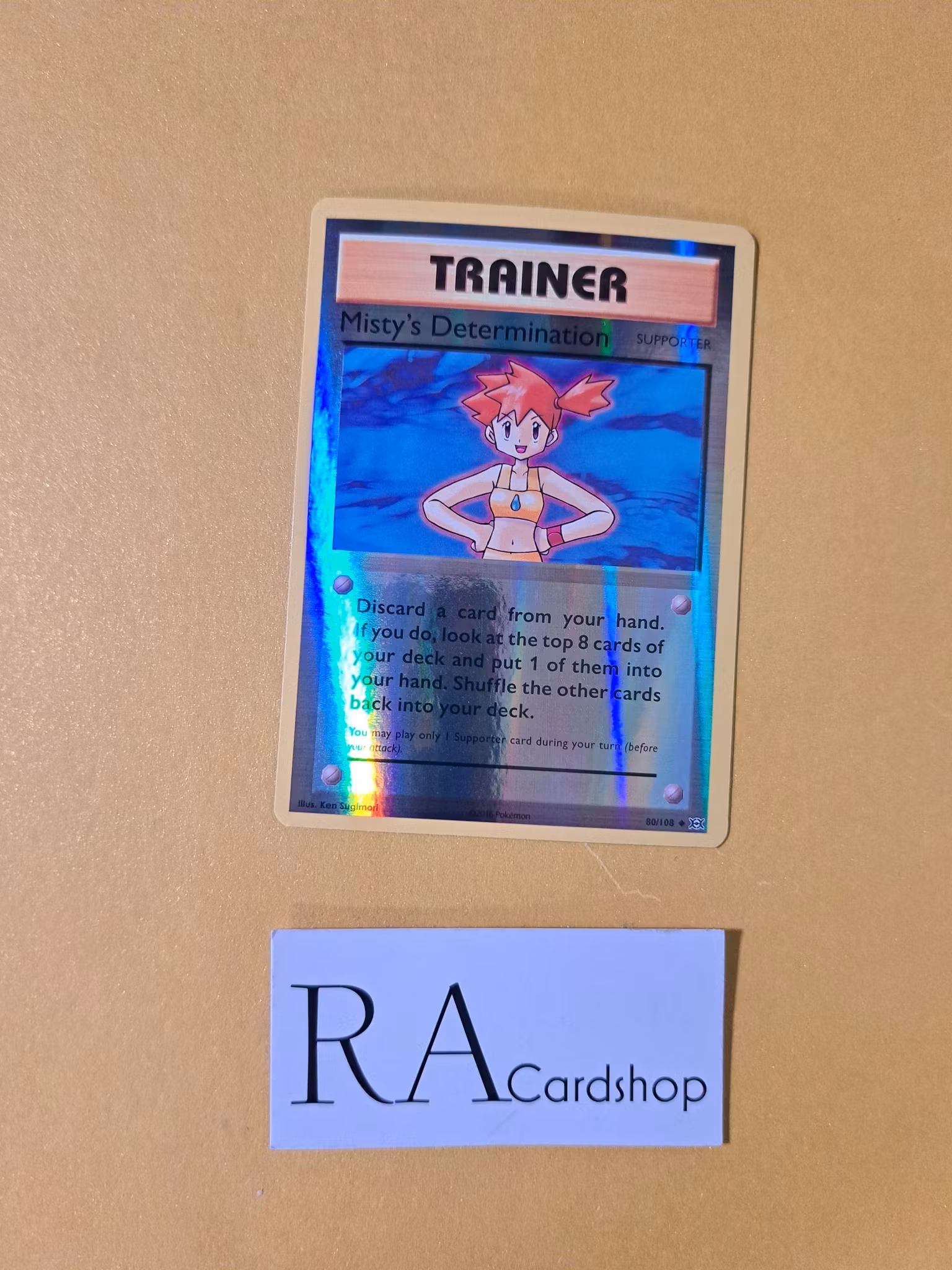 Mistys Determination Reverse Holo Uncommon 80/108 Evolutions Pokemon