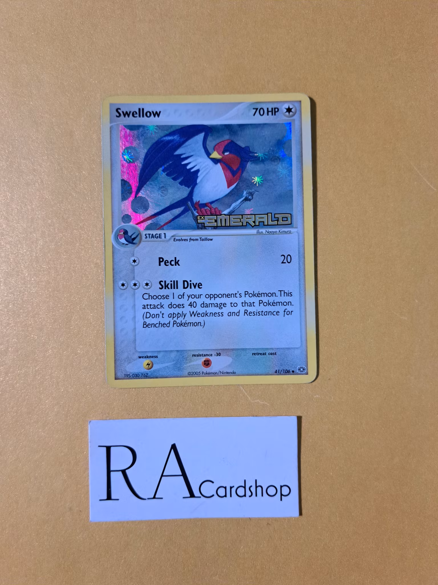 Swellow Reverse Holo Common 41/106 EX Emerald Pokemon