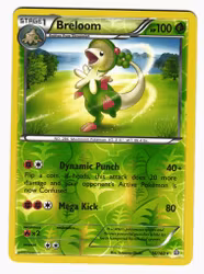Breloom Reverse Holo Rare 16/160 Primal Clash Pokemon