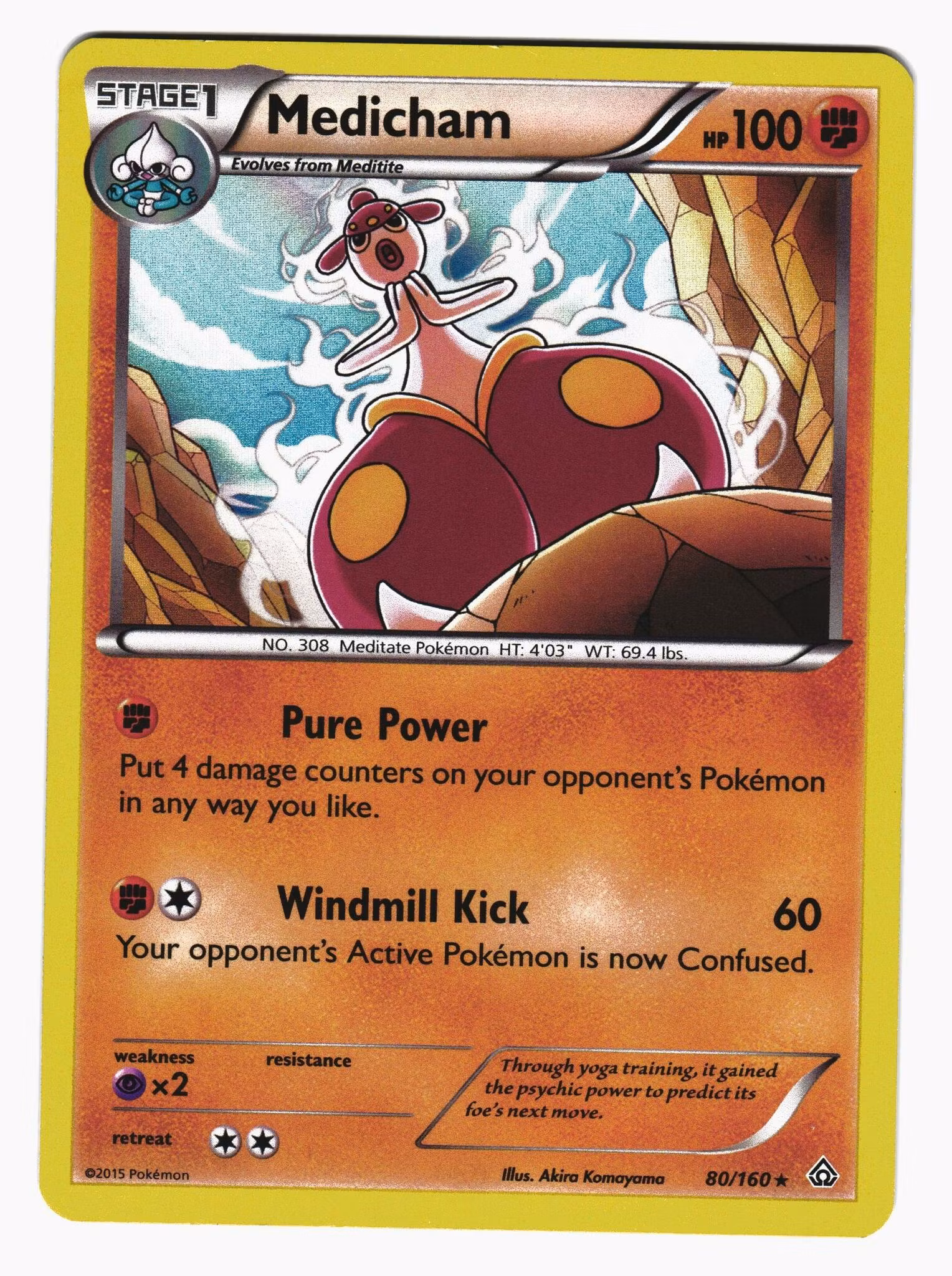 Medicham Holo Rare 80/160 Primal Clash Pokemon