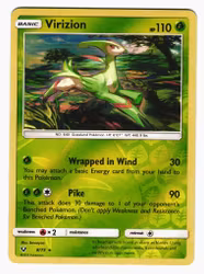 Virizion Reverse Holo Rare 8/73 Shining Legends Pokemon