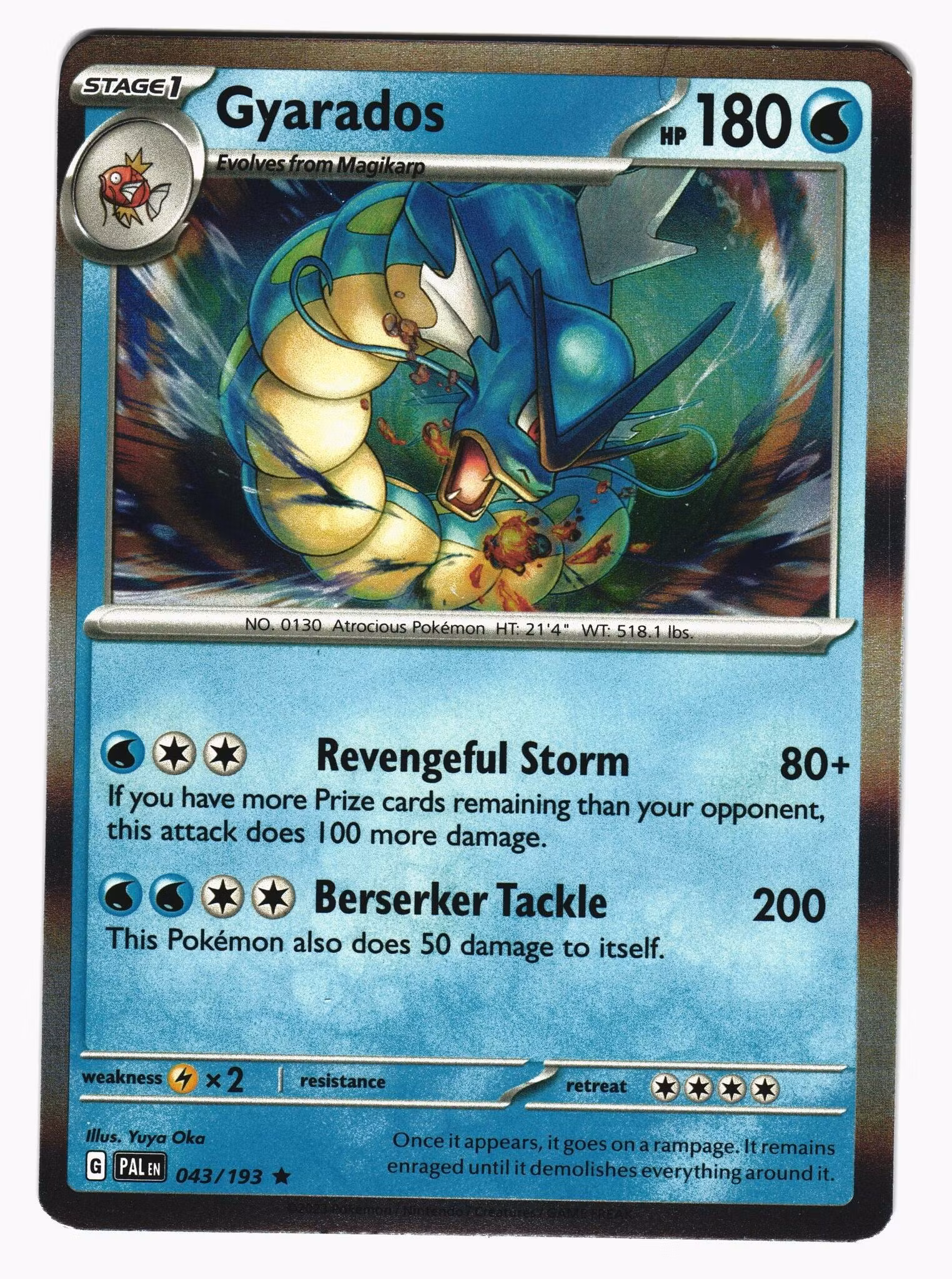 Gyarados Holo Rare 043/193 Paldea Evolved Pokemon