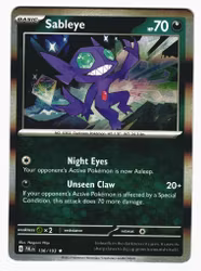 Sableye Holo Rare 136/193 Paldea Evolved Pokemon