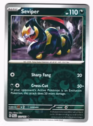 Seviper Reverse Holo Uncommon 137/193 Paldea Evolved Pokemon