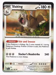 Slaking Holo Rare 162/193 Paldea Evolved Pokemon