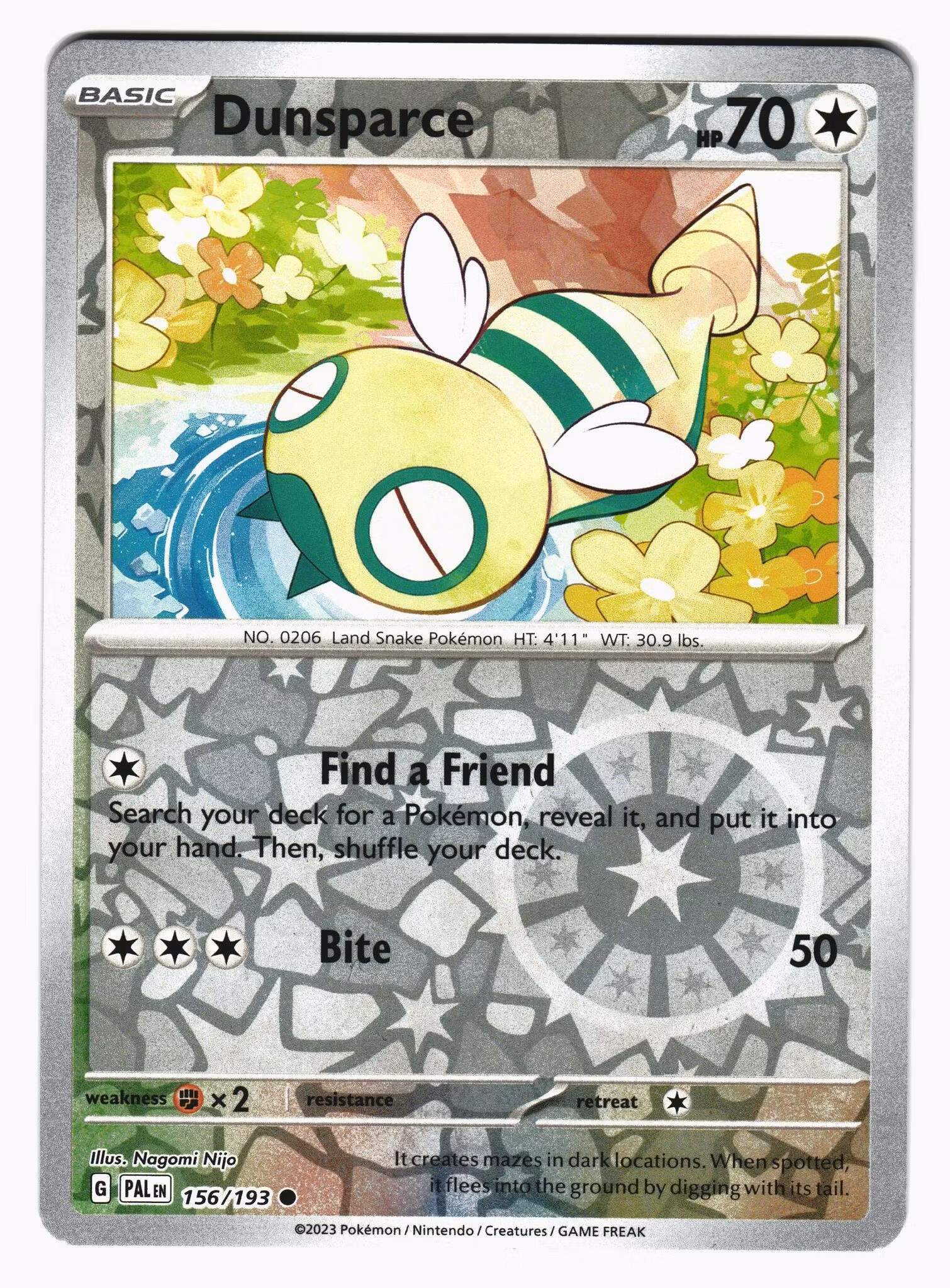Dunsparce Reverse Holo Common 156/193 Paldea Evolved Pokemon