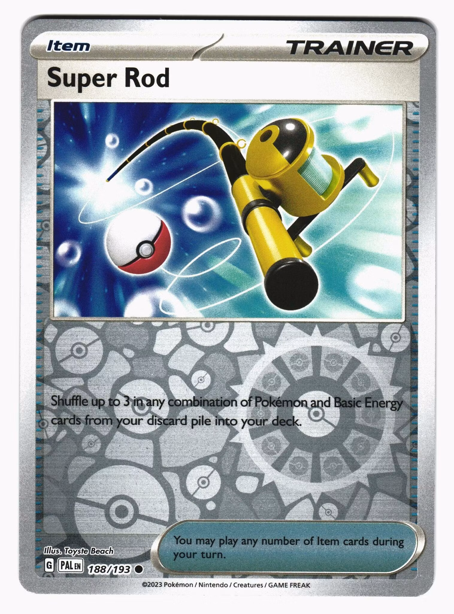Super Rod Reverse Holo Common 188/193 Paldea Evolved Pokemon