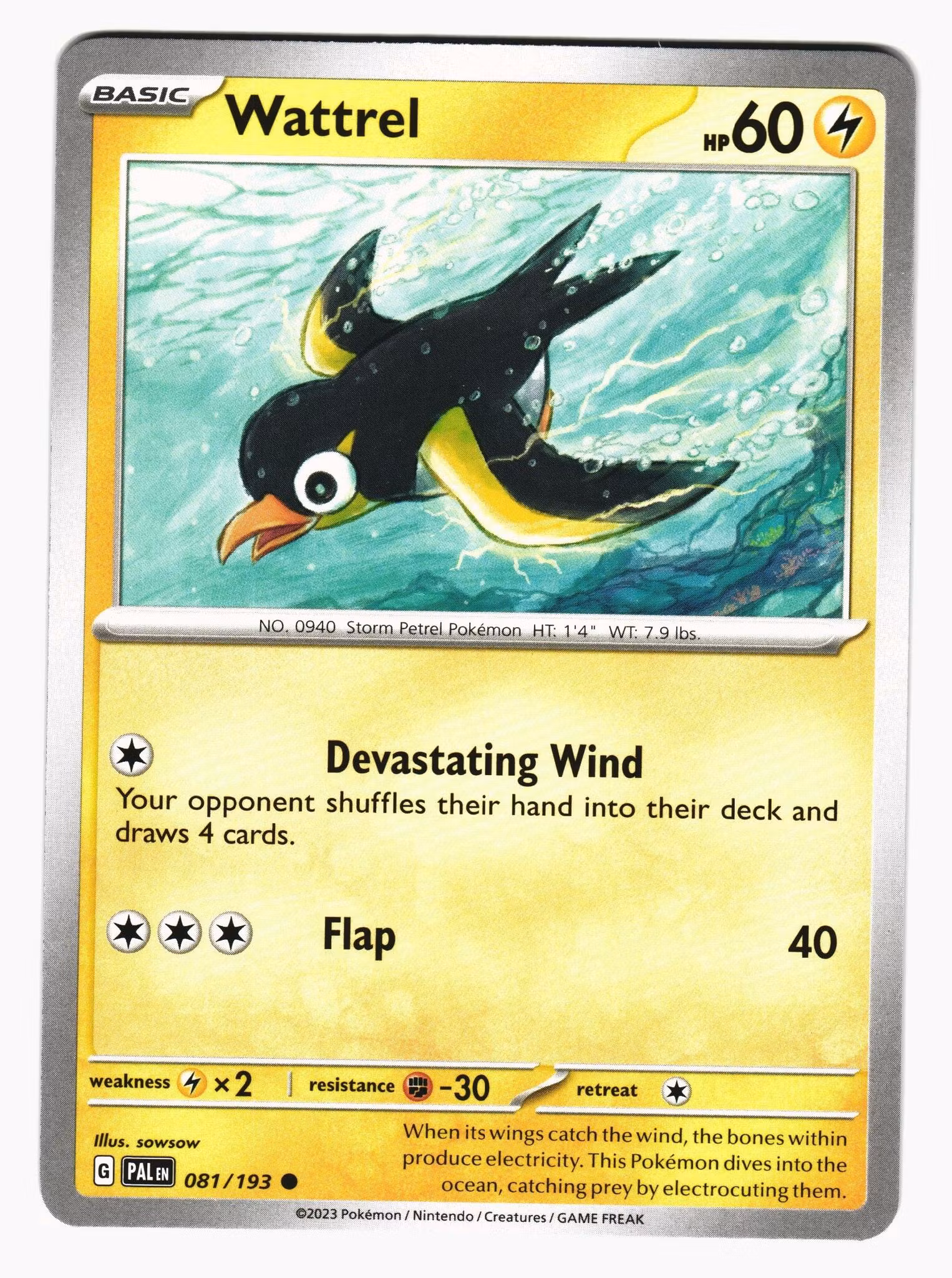 Wattrel Common 081/193 Paldea Evolved Pokemon