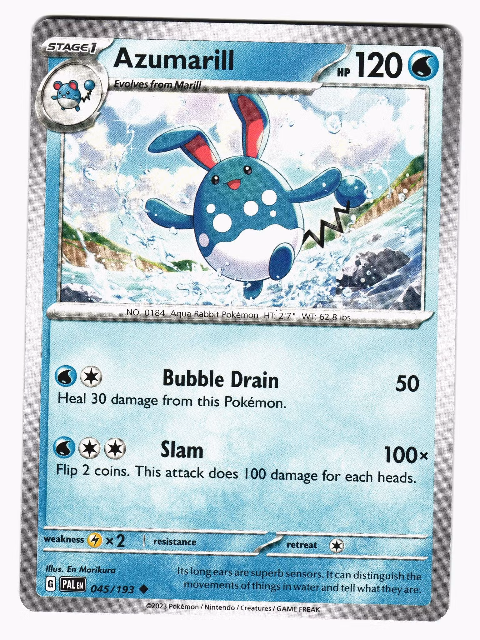 Azumarill Uncommon 045/193 Paldea Evolved Pokemon