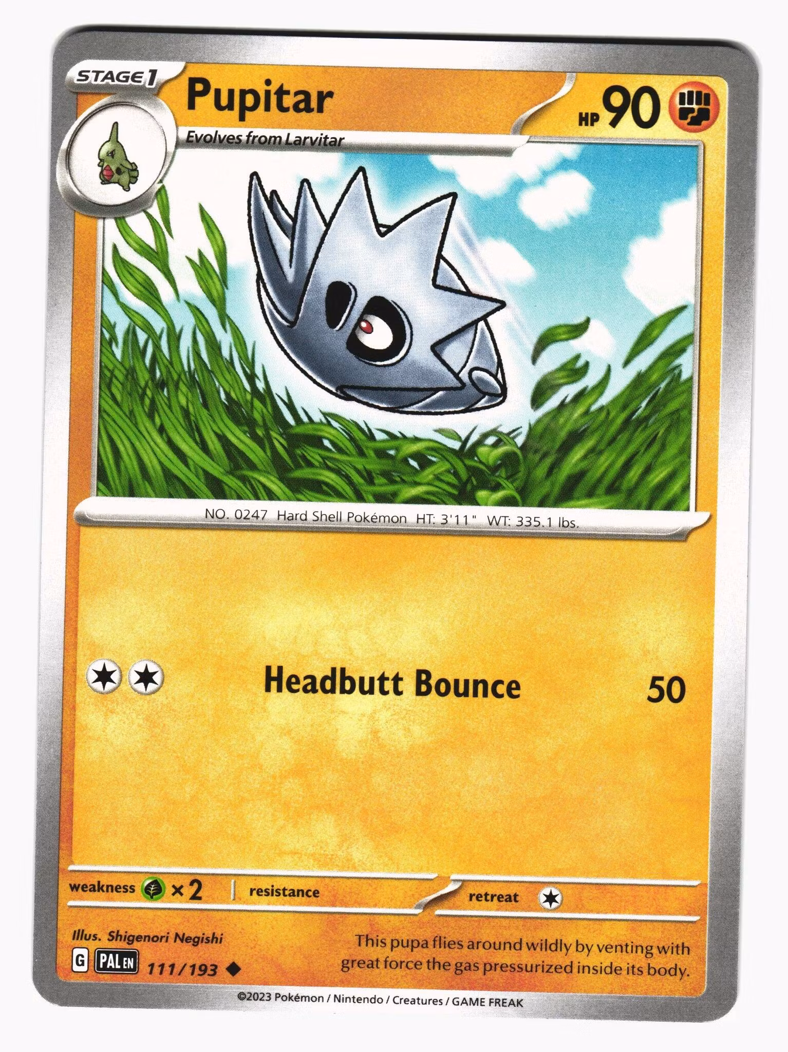 Pupitar Uncommon 111/193 Paldea Evolved Pokemon
