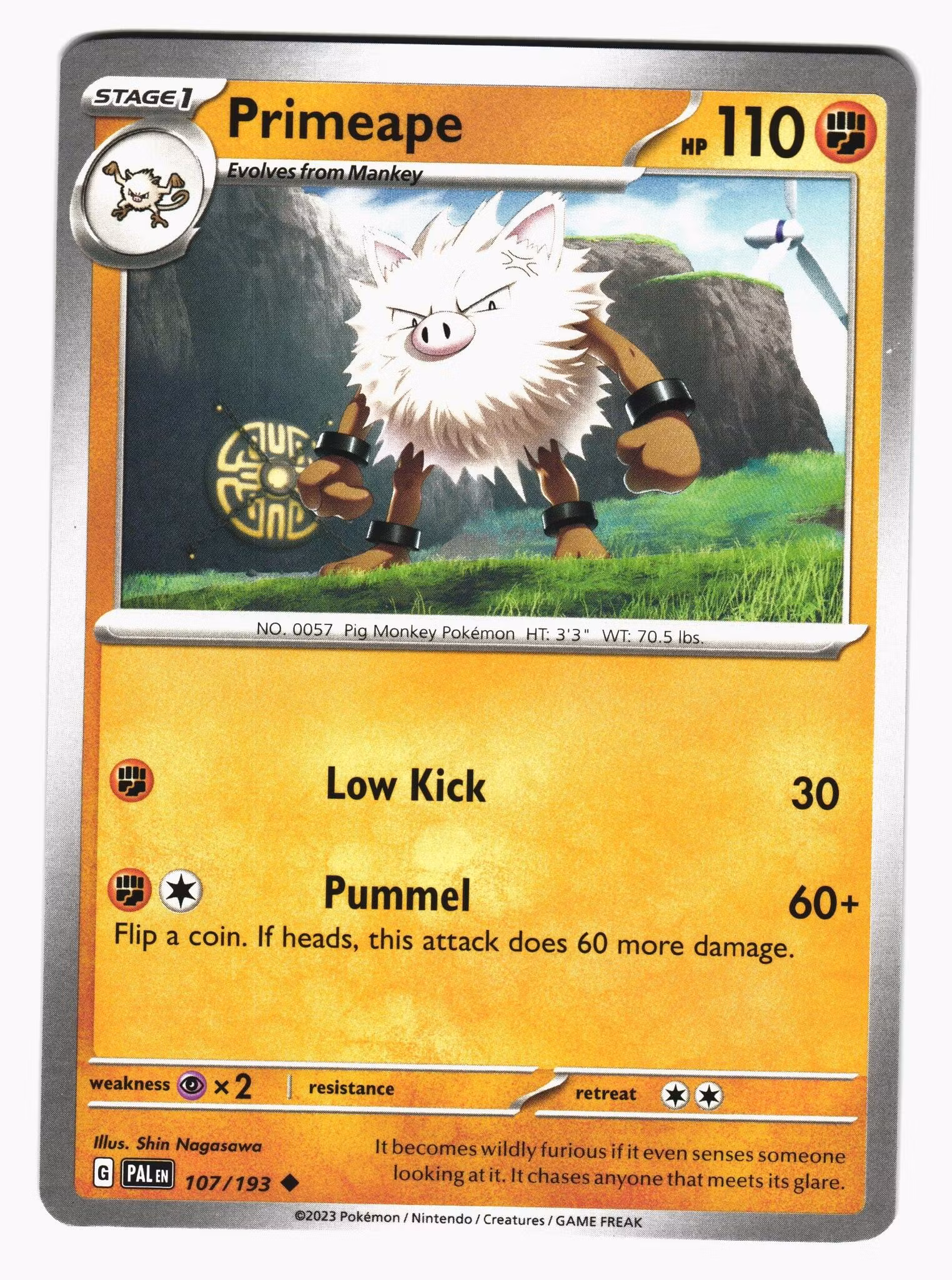 Primeape Uncommon 107/193 Paldea Evolved Pokemon