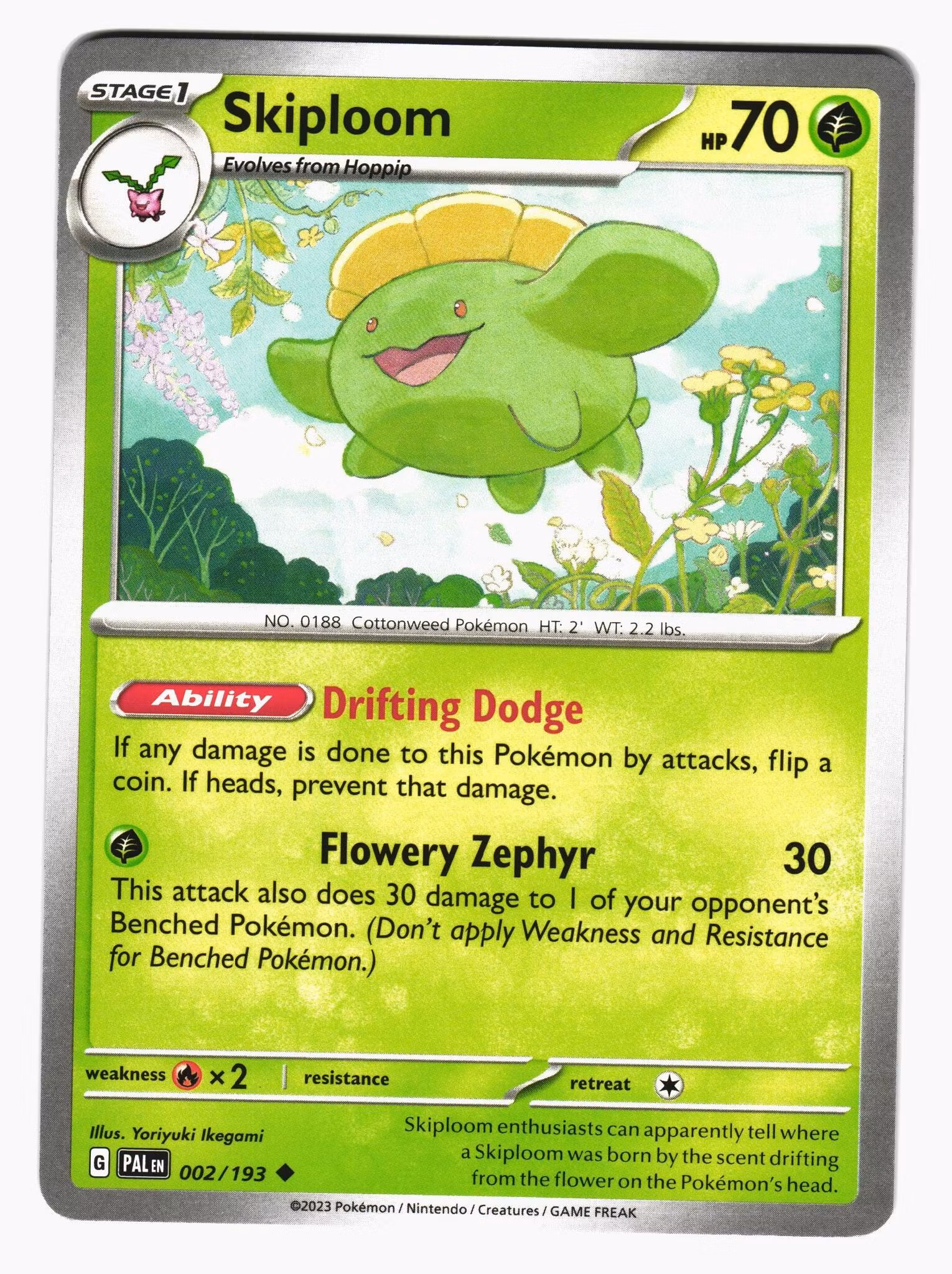 Skiploom Uncommon 002/193 Paldea Evolved Pokemon