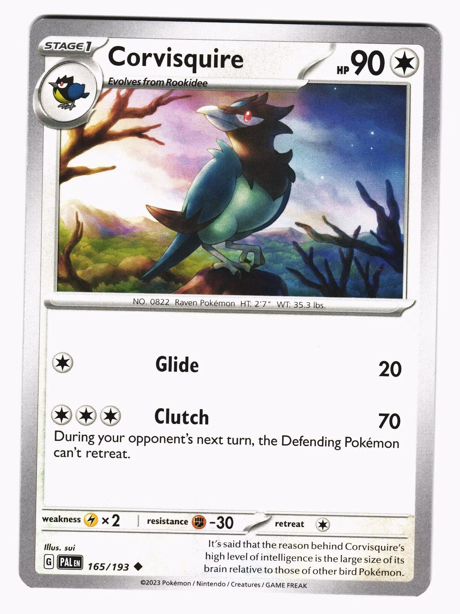 Corvisquire Uncommon 165/193 Paldea Evolved Pokemon