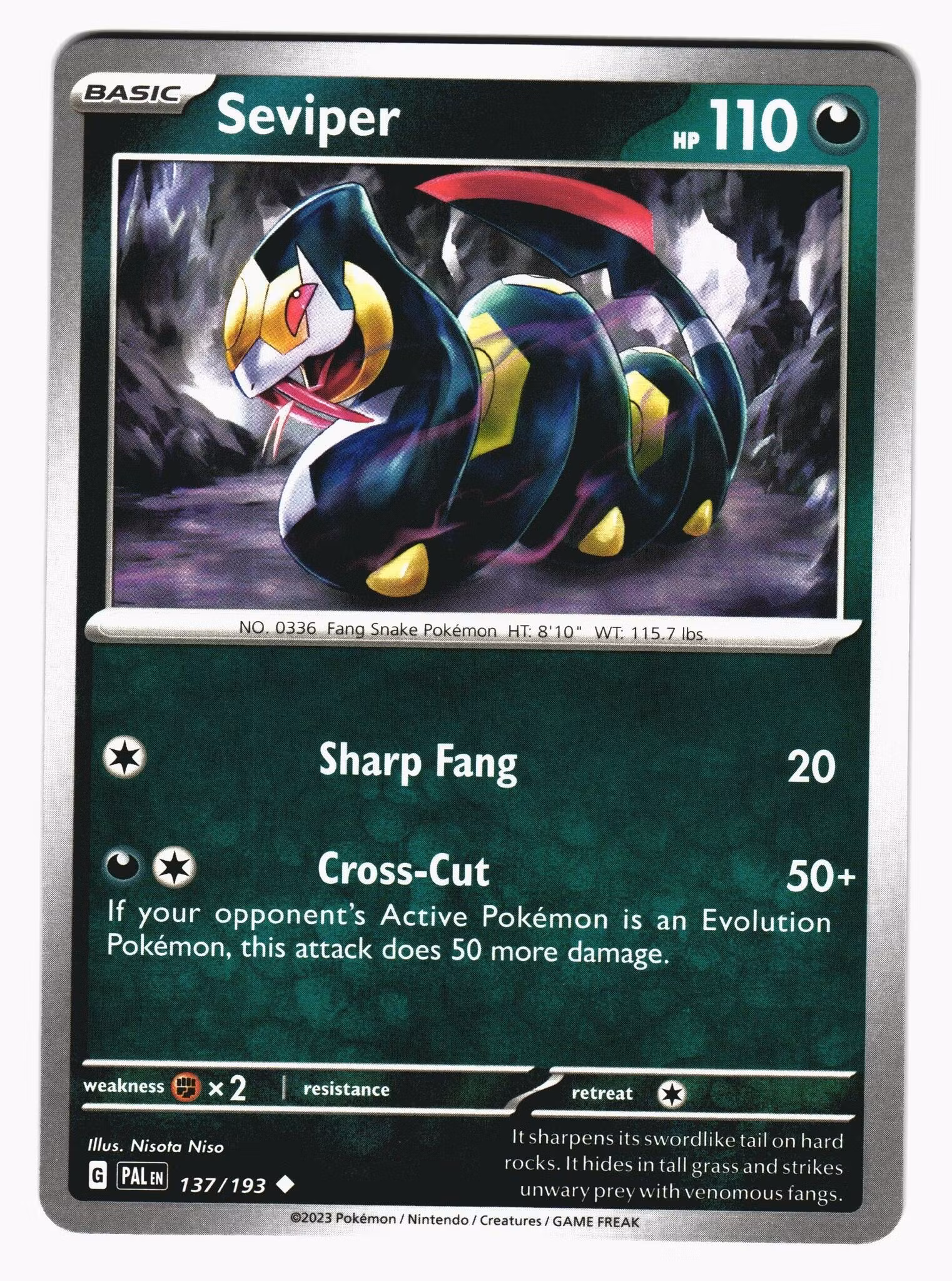 Seviper Uncommon 137/193 Paldea Evolved Pokemon