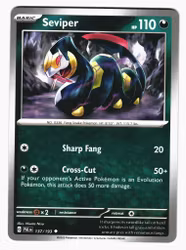Seviper Uncommon 137/193 Paldea Evolved Pokemon