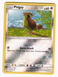 Pidgey Reverse Holo Common 122/181 Team Up Pokemon
