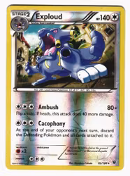 Exploud Reverse Holo Rare 82/124 Fates Collide Pokemon