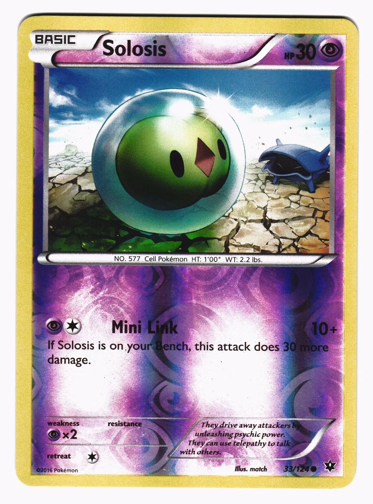 Solosis Reverse Holo Common 33/124 Fates Collide Pokemon