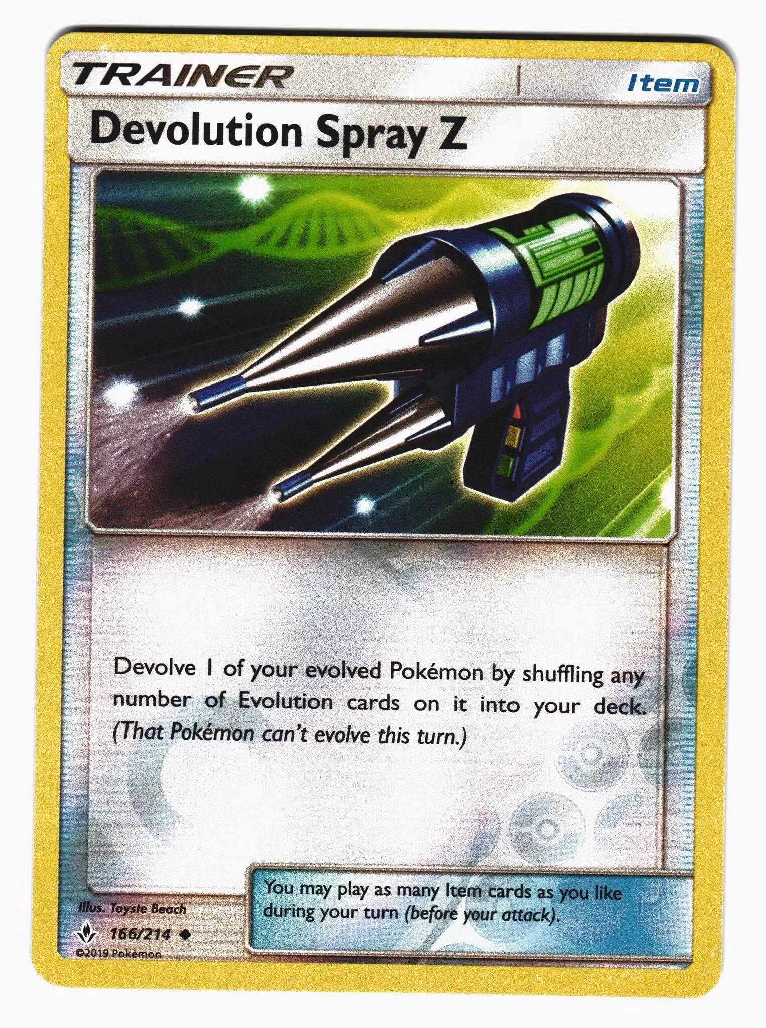 Devolution Spray Z Uncommon Reverse Holo 166/214 Unbroken Bonds Pokemon