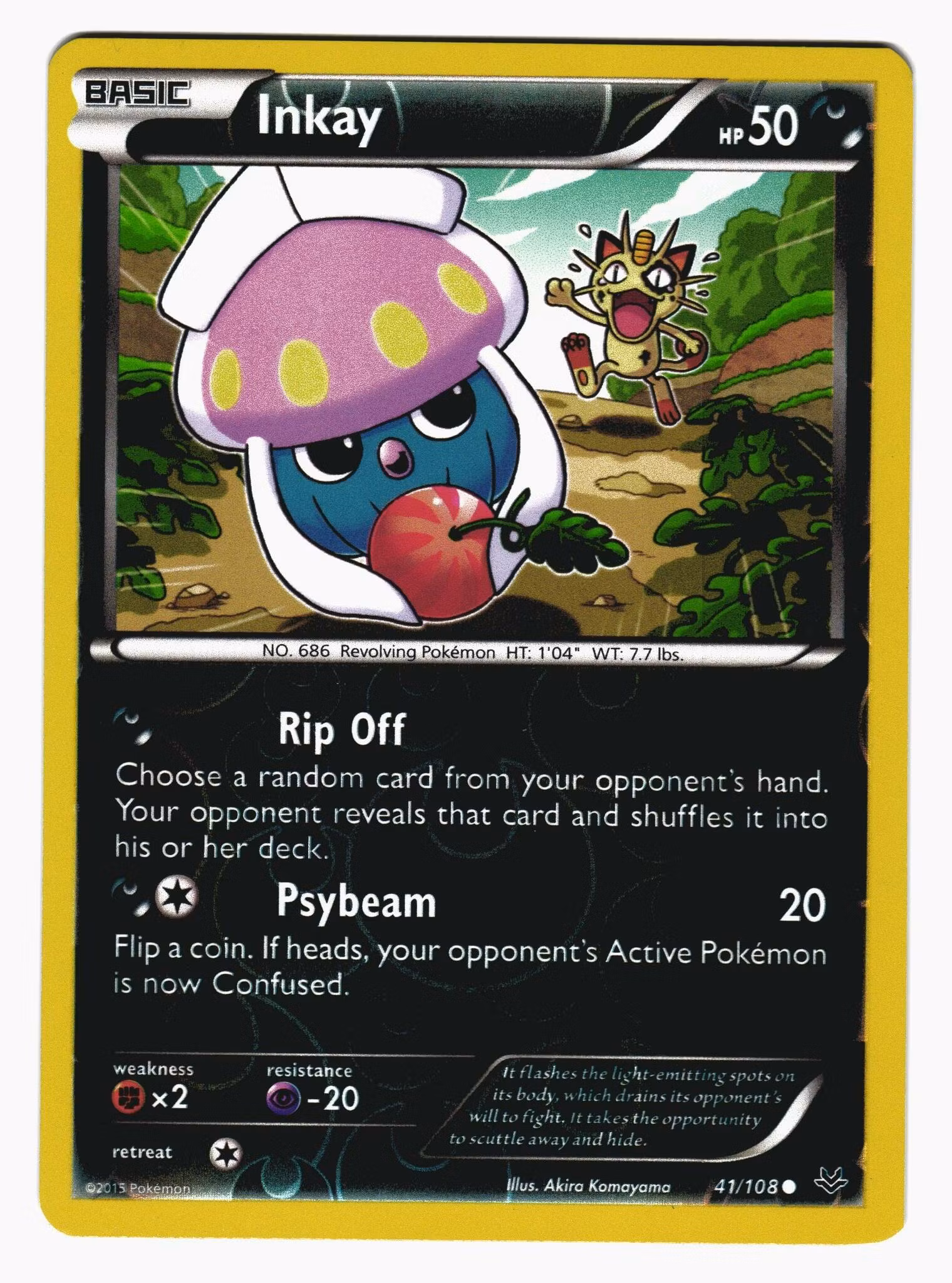 Inkay Common Reverse Holo 41/108 Roaring Skies Pokemon