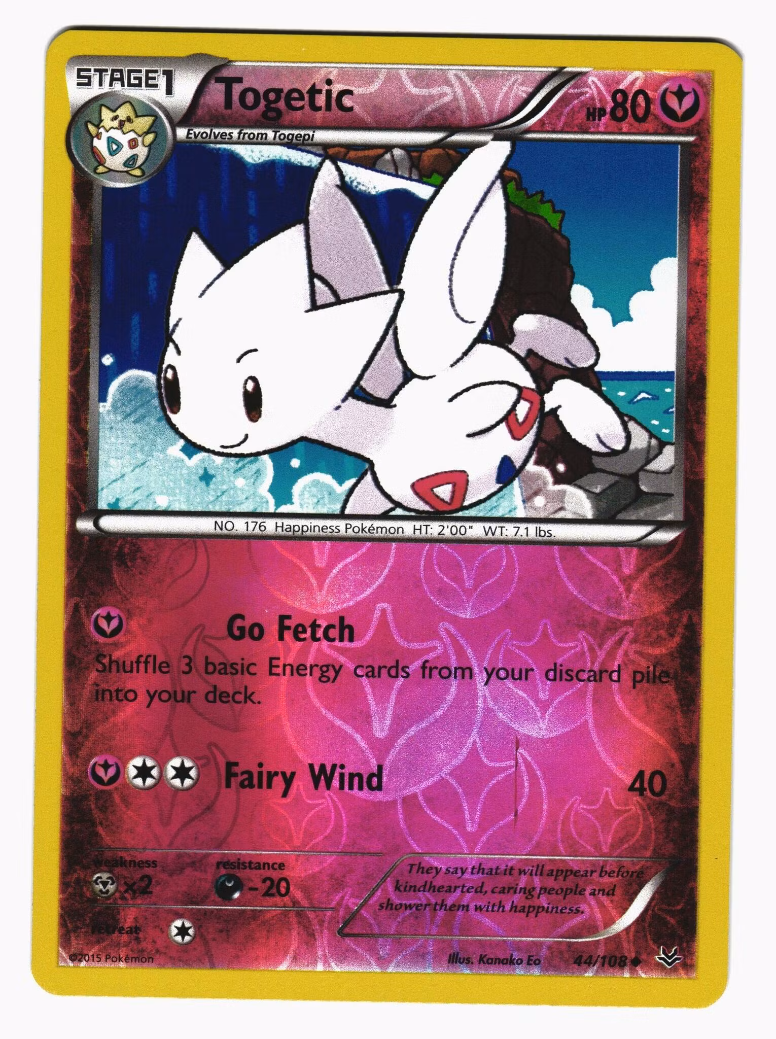 Togetic Uncommon Reverse Holo 44/108 Roaring Skies Pokemon