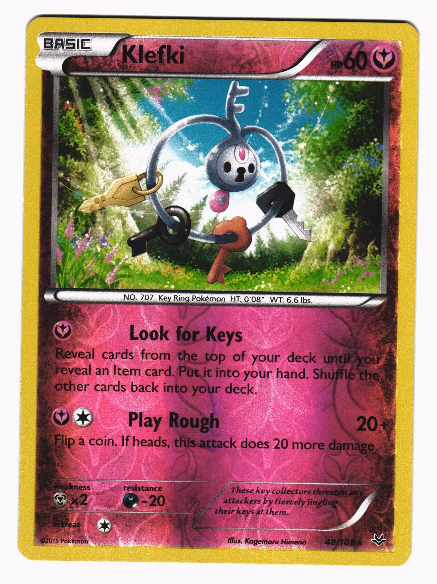 Klefki Rare Reverse Holo 48/108 Roaring Skies Pokemon