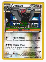 Unfezant Uncommon Reverse Holo 80/108 Roaring Skies Pokemon