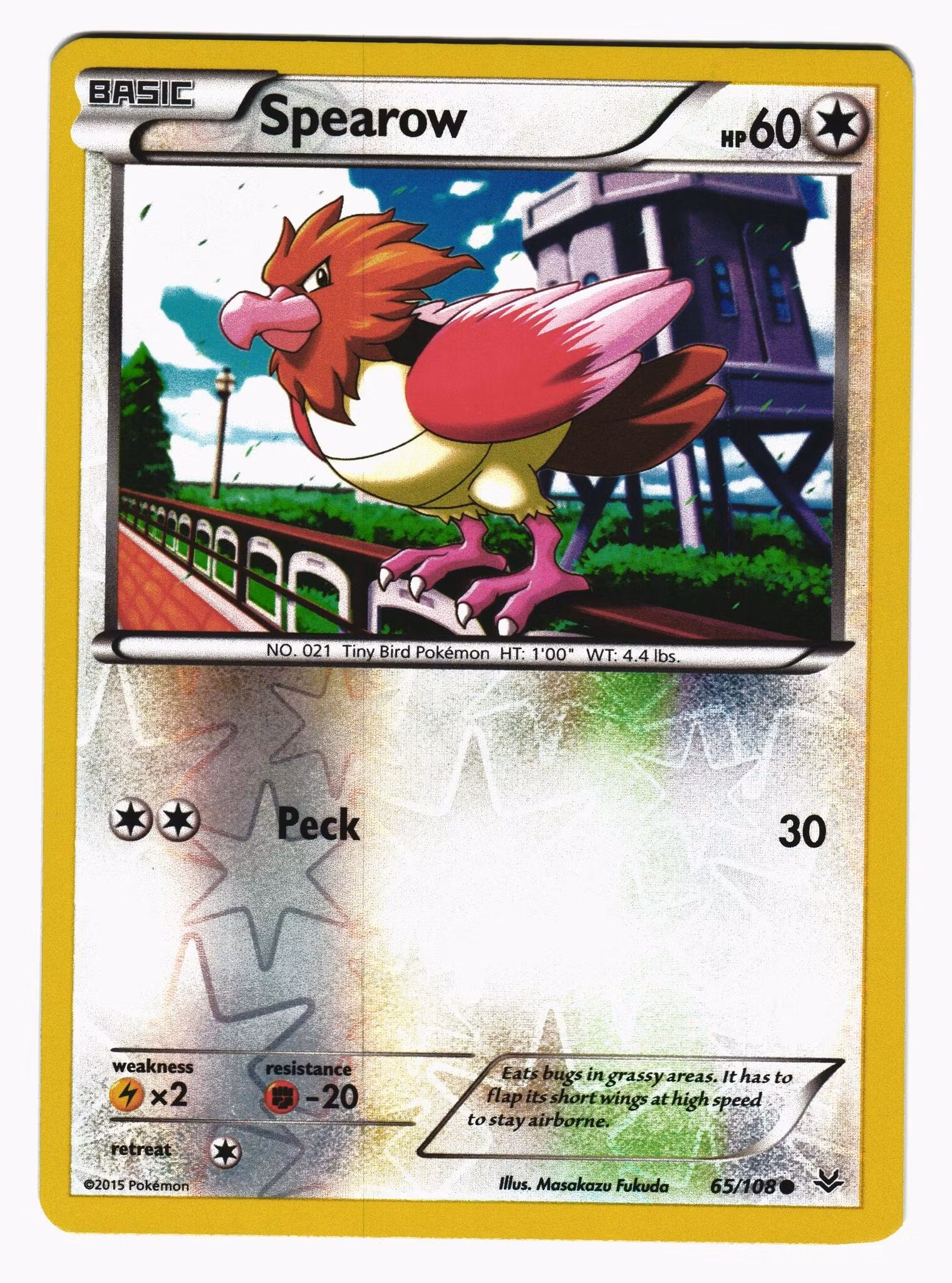 Spearow Common Reverse Holo 65/108 Roaring Skies Pokemon