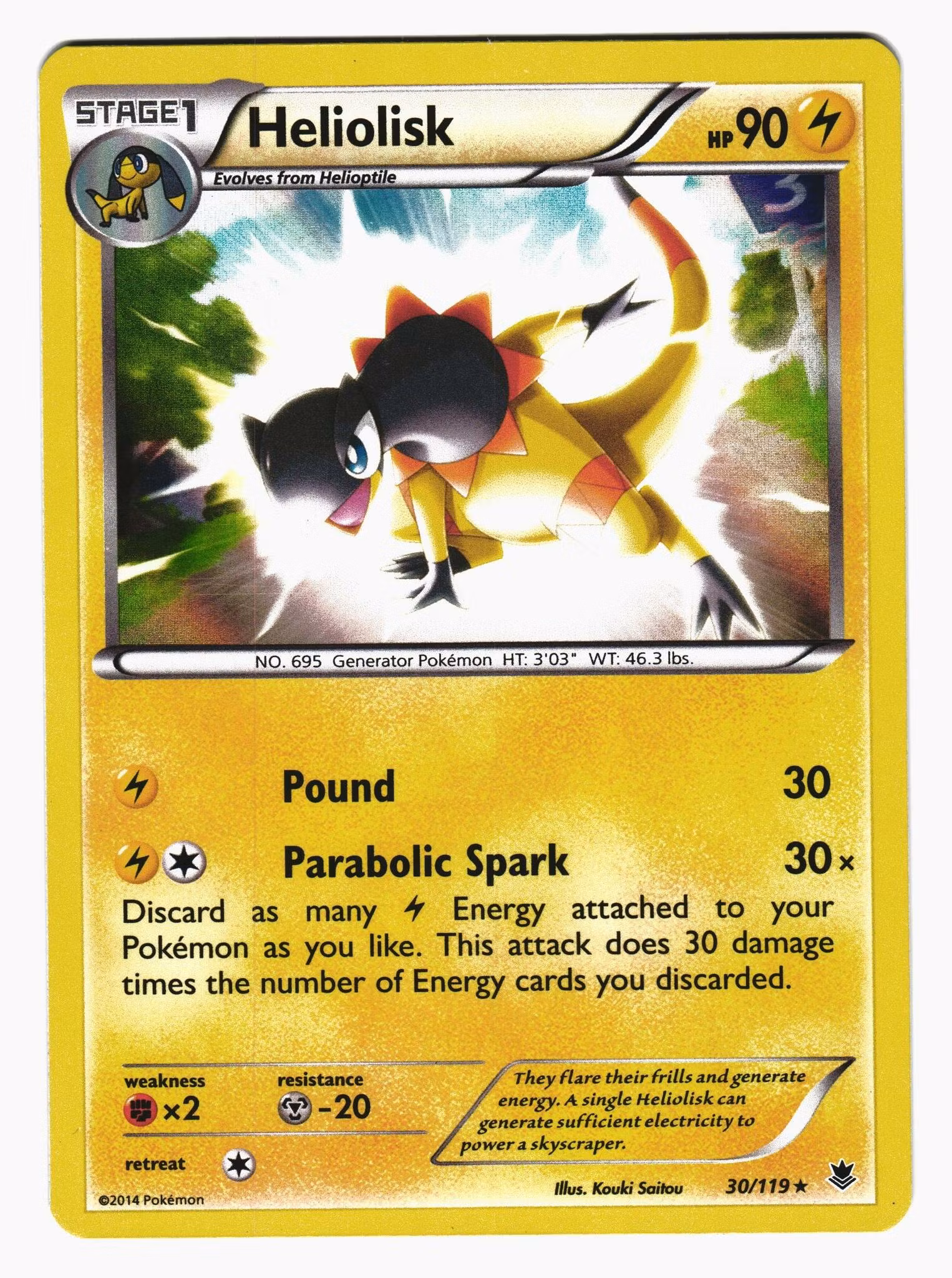 Heliolisk Holo Rare 30/119 Phantom Forces Pokemon