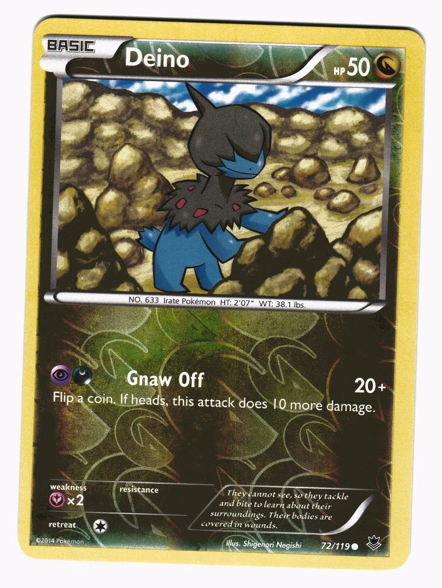 Deino Reverse Holo Common 72/119 Phantom Forces Pokemon