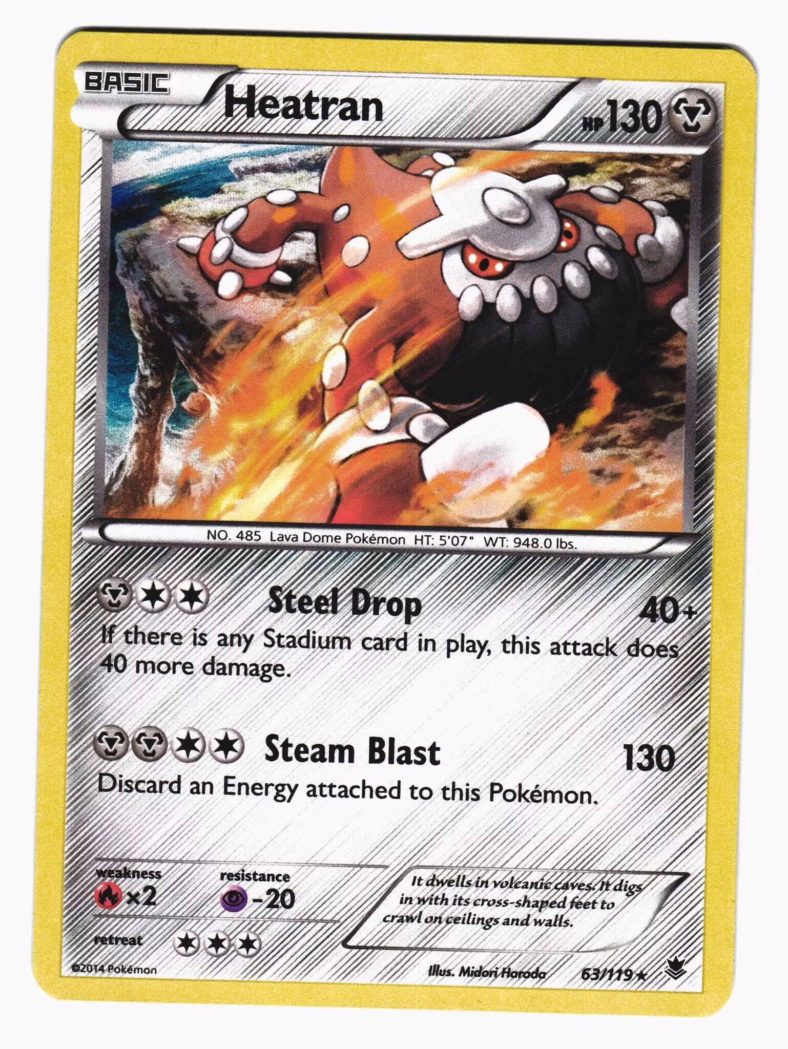 Heatran Holo Rare 63/119 Phantom Forces Pokemon