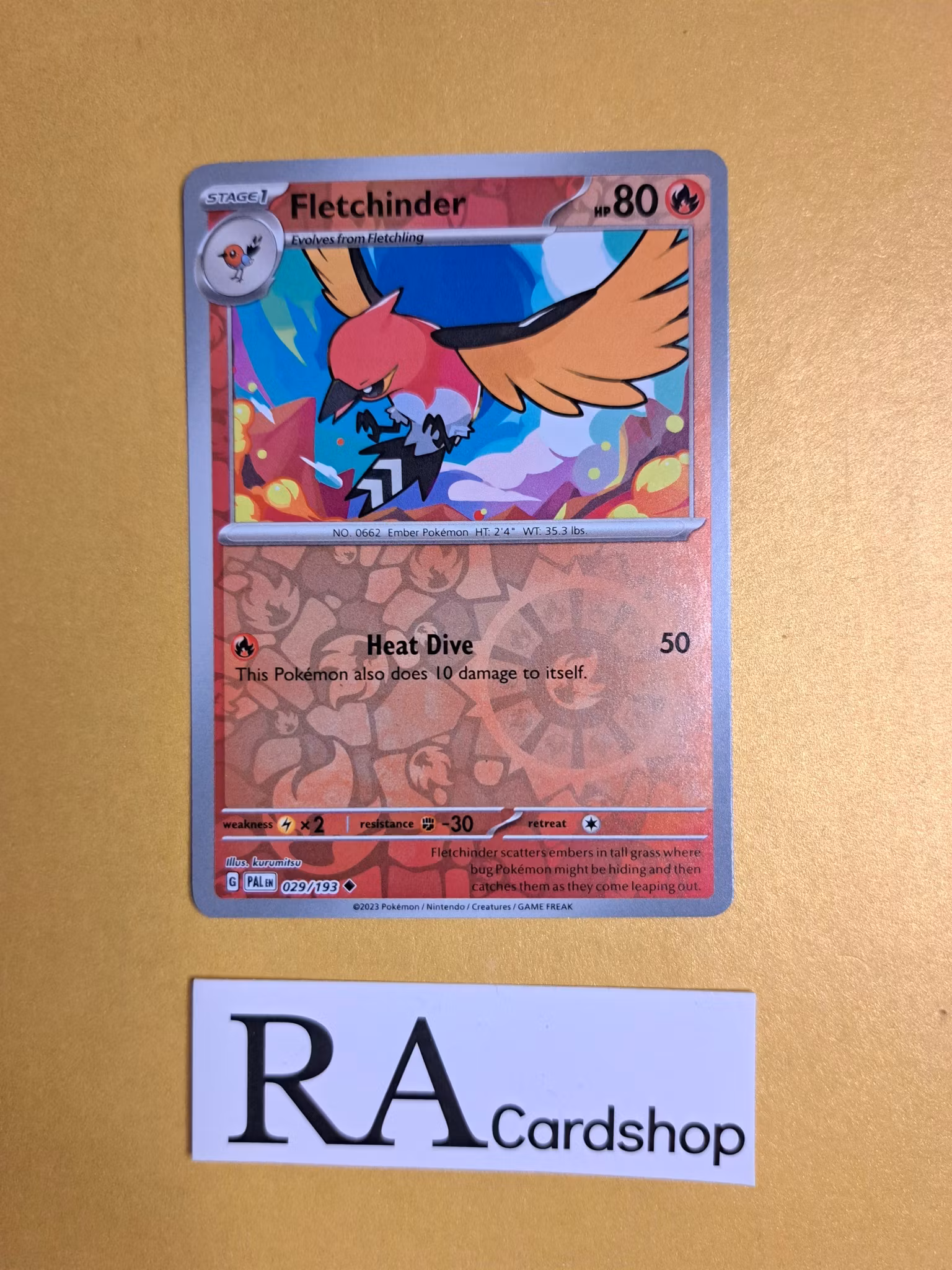 Fletchinder Uncommon Reverse Holo 029/193 Paldea Evolved Pokemon