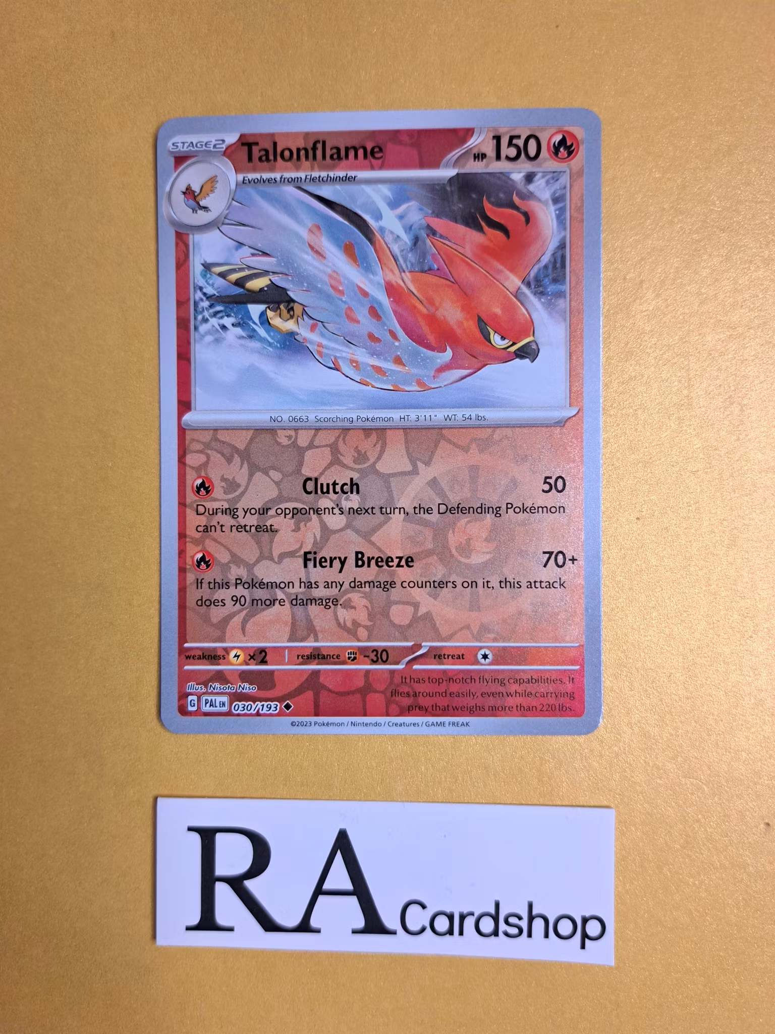 Talonflame Uncommon Reverse Holo 030/193 Paldea Evolved Pokemon