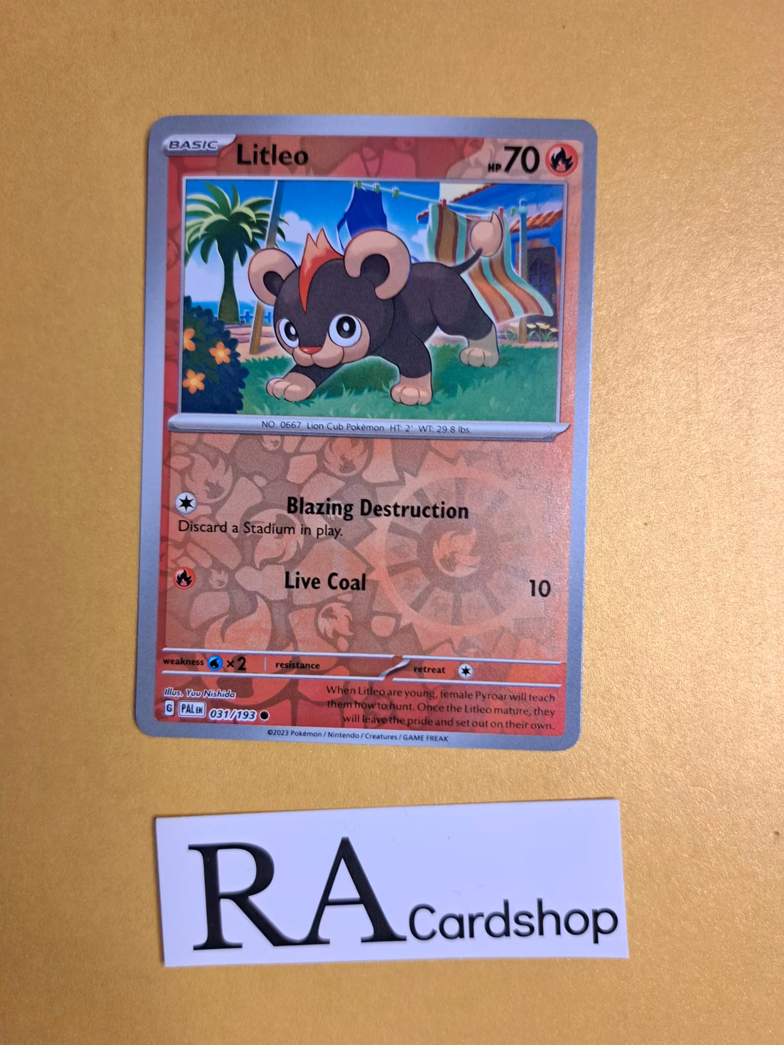 Litleo Common Reverse Holo 031/193 Paldea Evolved Pokemon