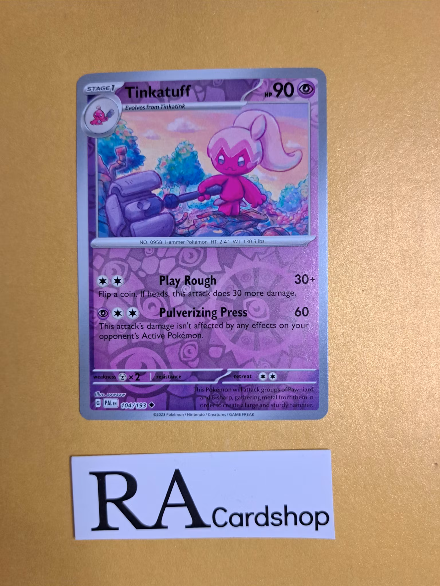 Tinkatuff Uncommon Reverse Holo 104/193 Paldea Evolved Pokemon