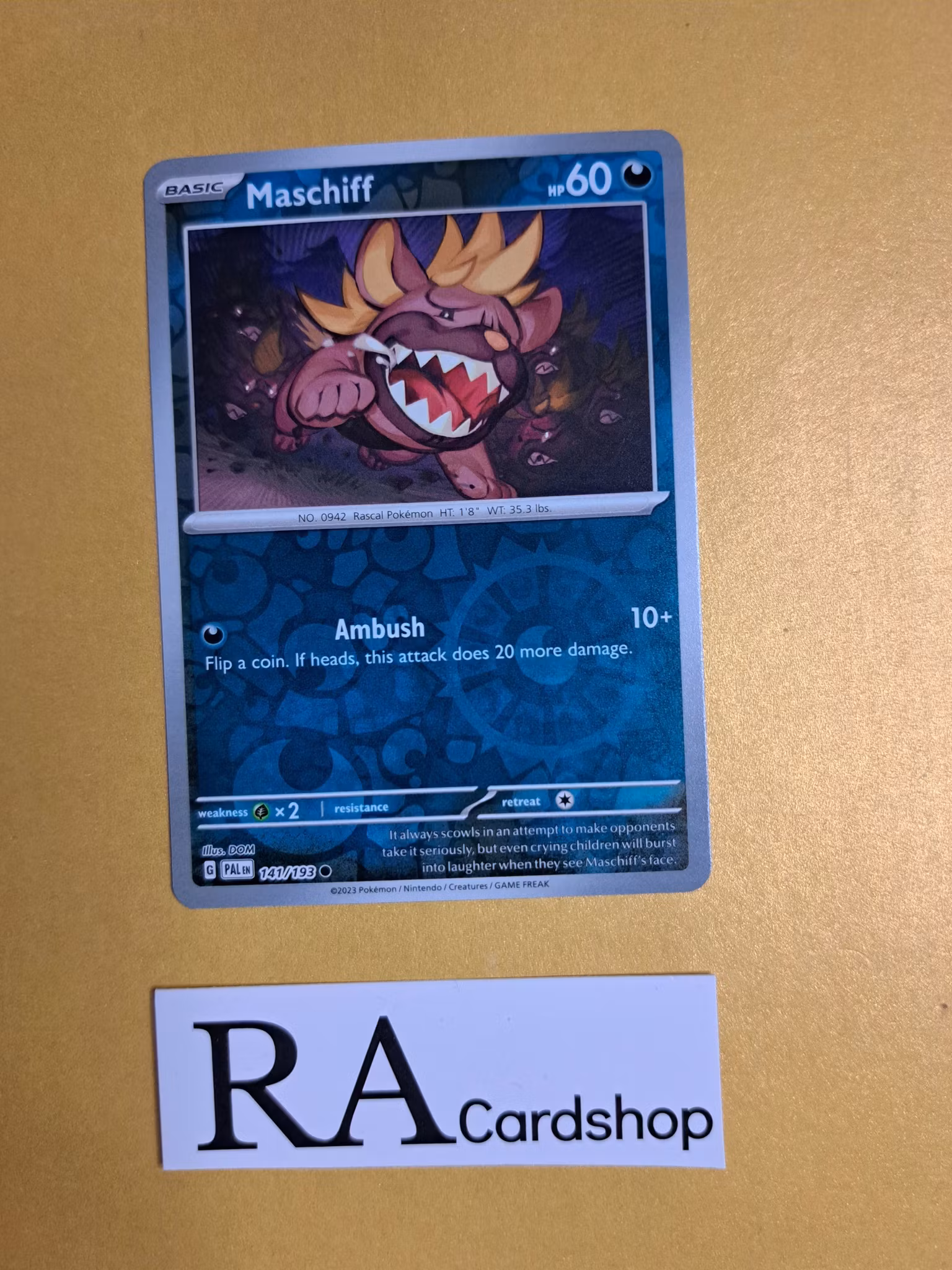 Maschiff Common Reverse Holo 141/193 Paldea Evolved Pokemon