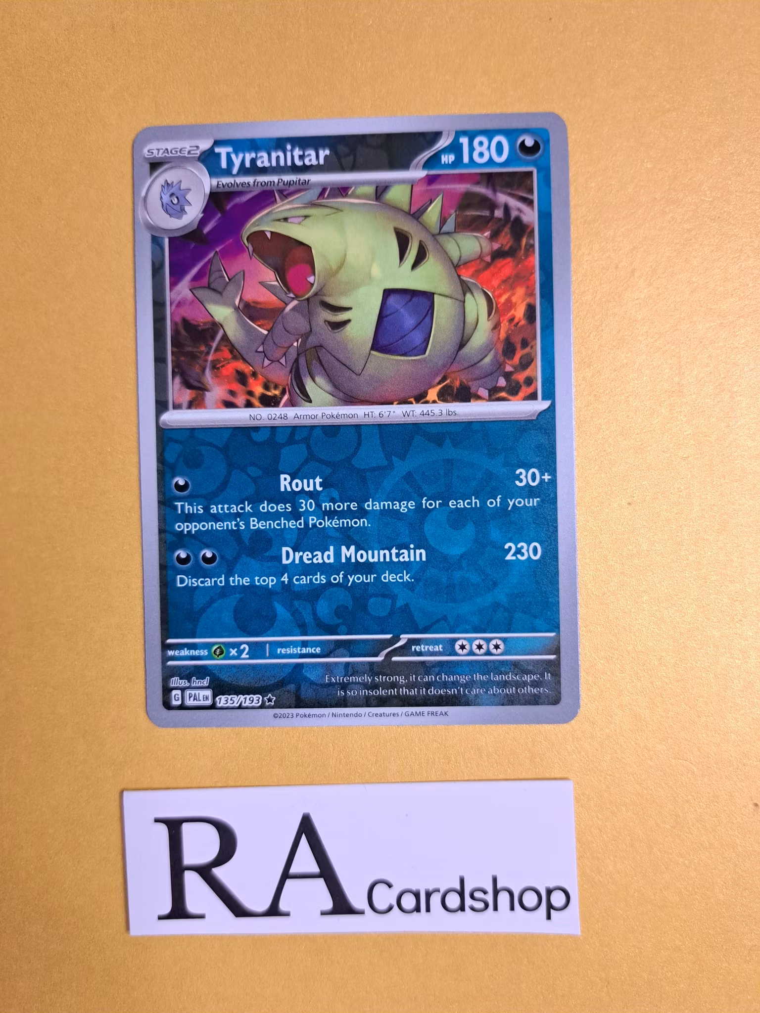 Tyranitar Rare Reverse Holo 135/193 Paldea Evolved Pokemon