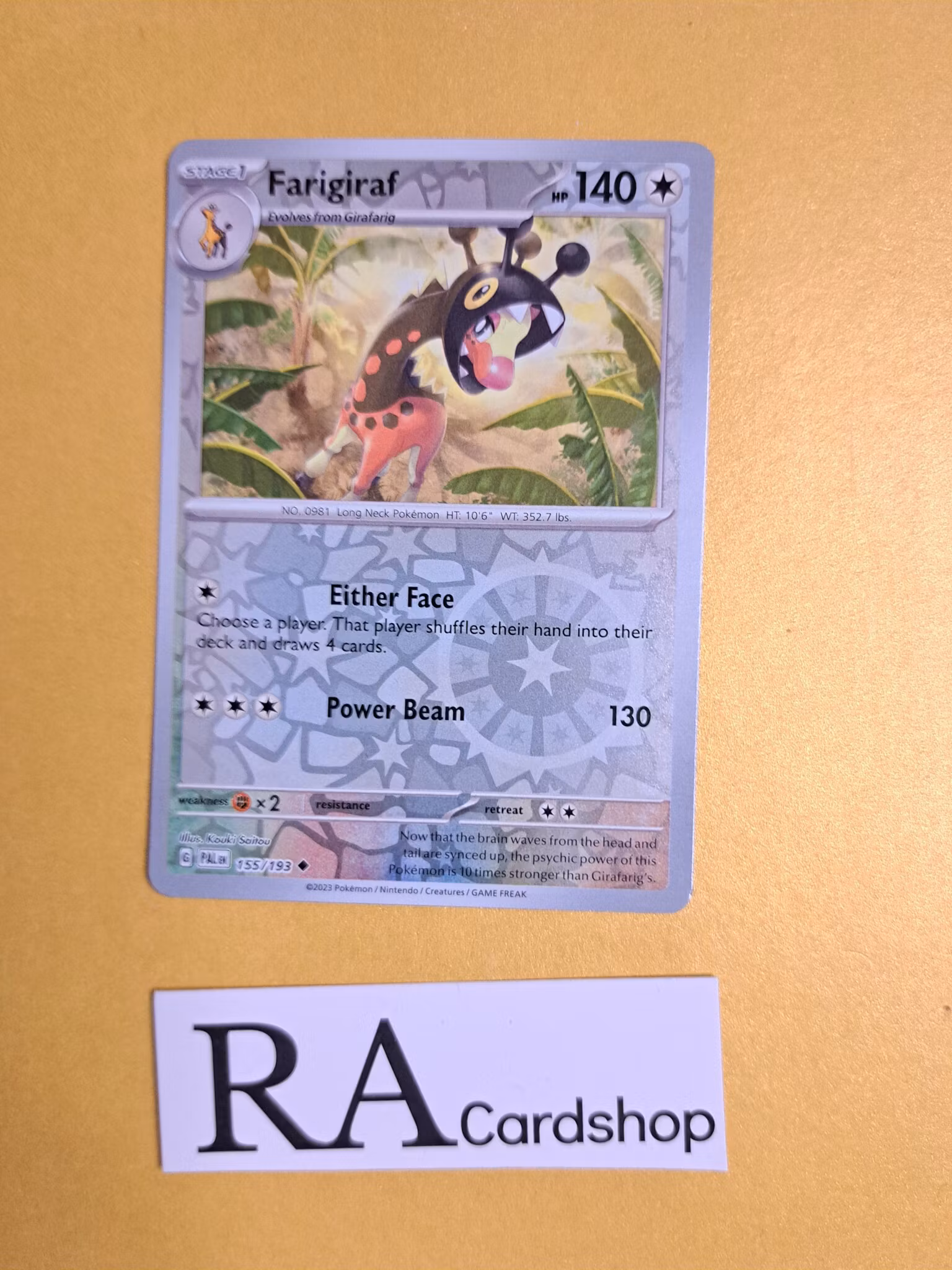 Farigiraf Uncommon Reverse Holo 155/193 Paldea Evolved Pokemon