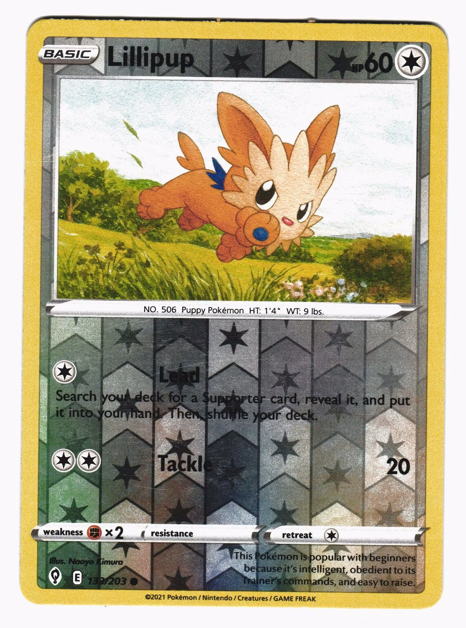 Lillipup Common Reverse Holo 133/203 Evolving Skies Pokemon