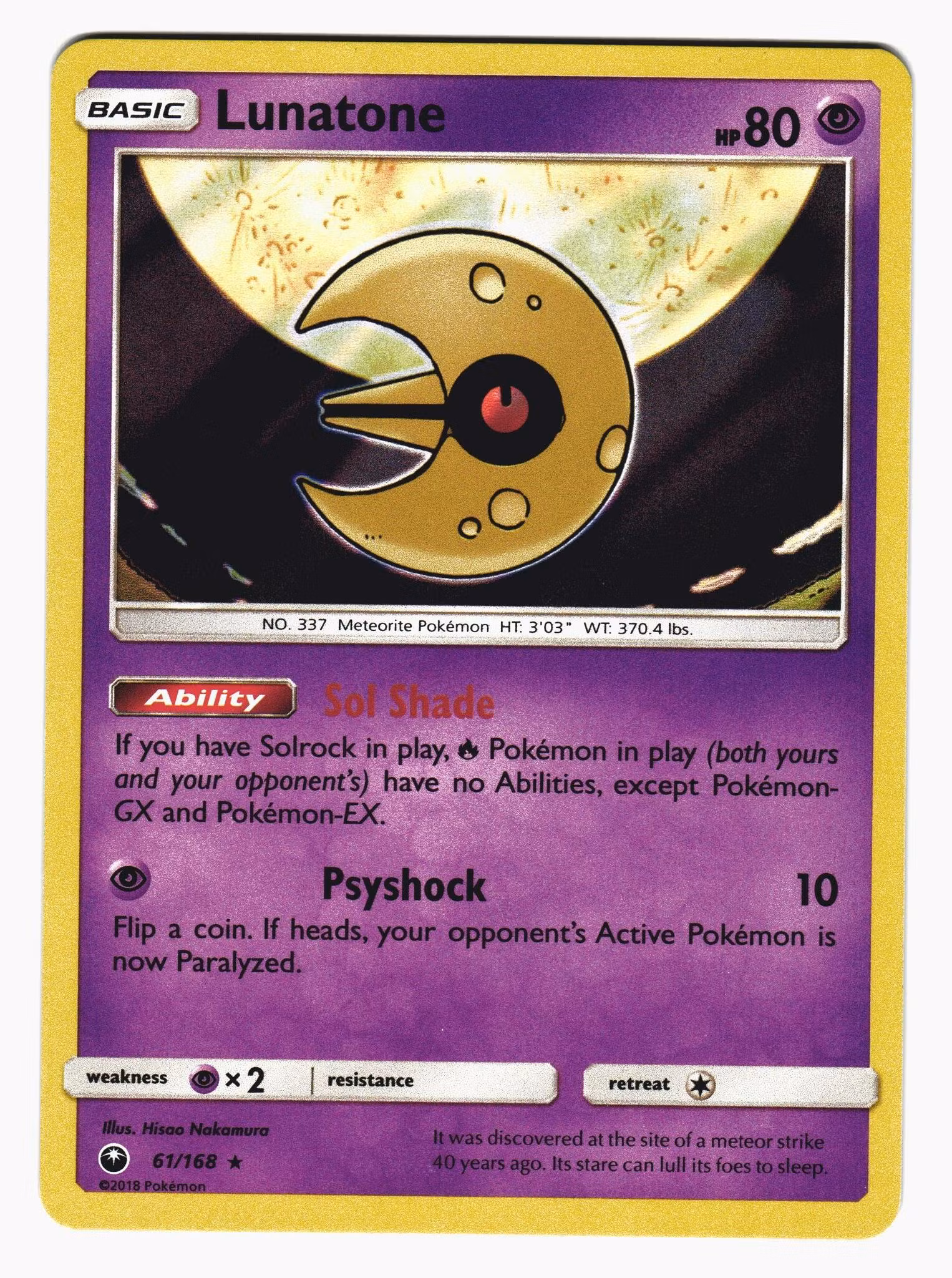 Lunatone Rare Holo 61/168 Celestial Storm Pokemon