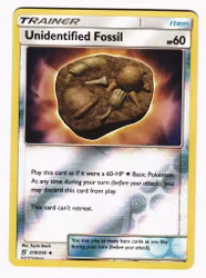 Unidentified Fossil Reverse Holo Uncommon 210/236 Unified Minds Pokemon